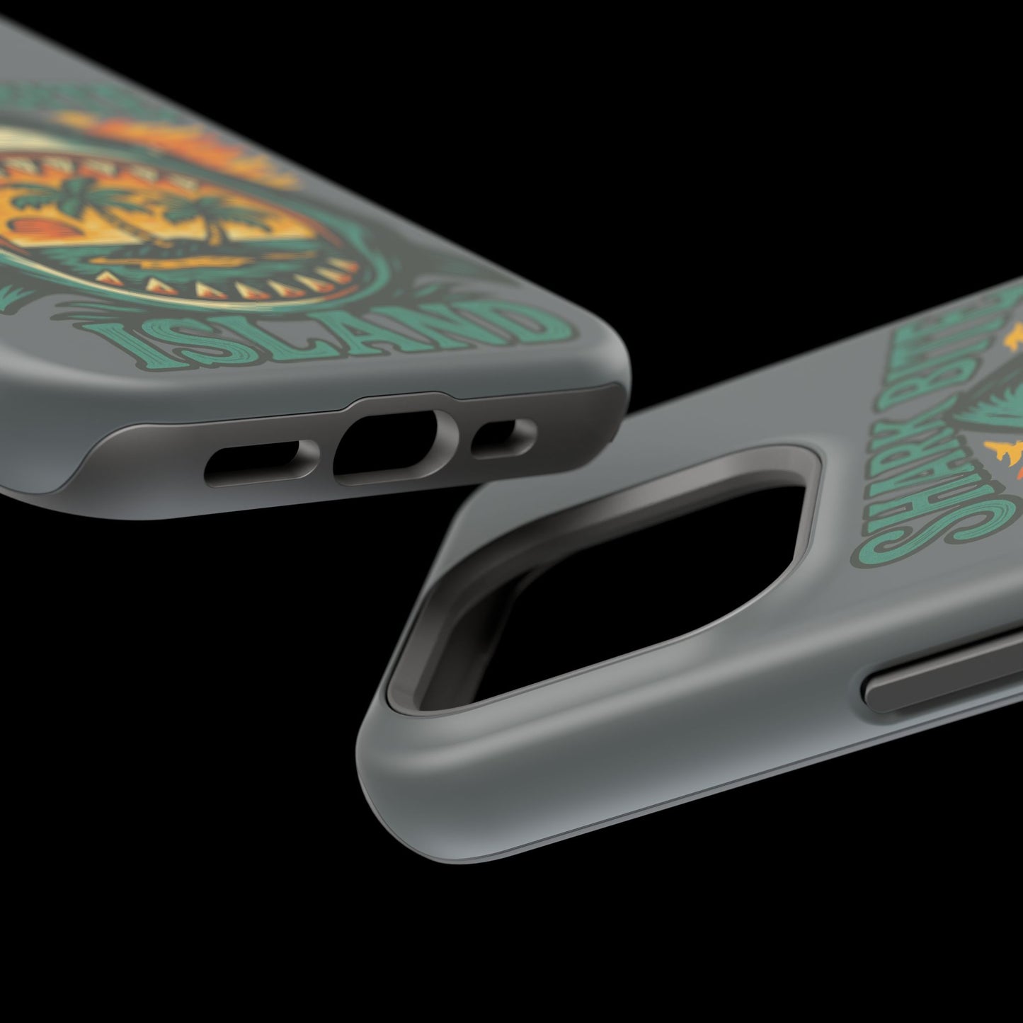 Shark Bite Island Phone Case, Magnetic Tough Case - iPhone