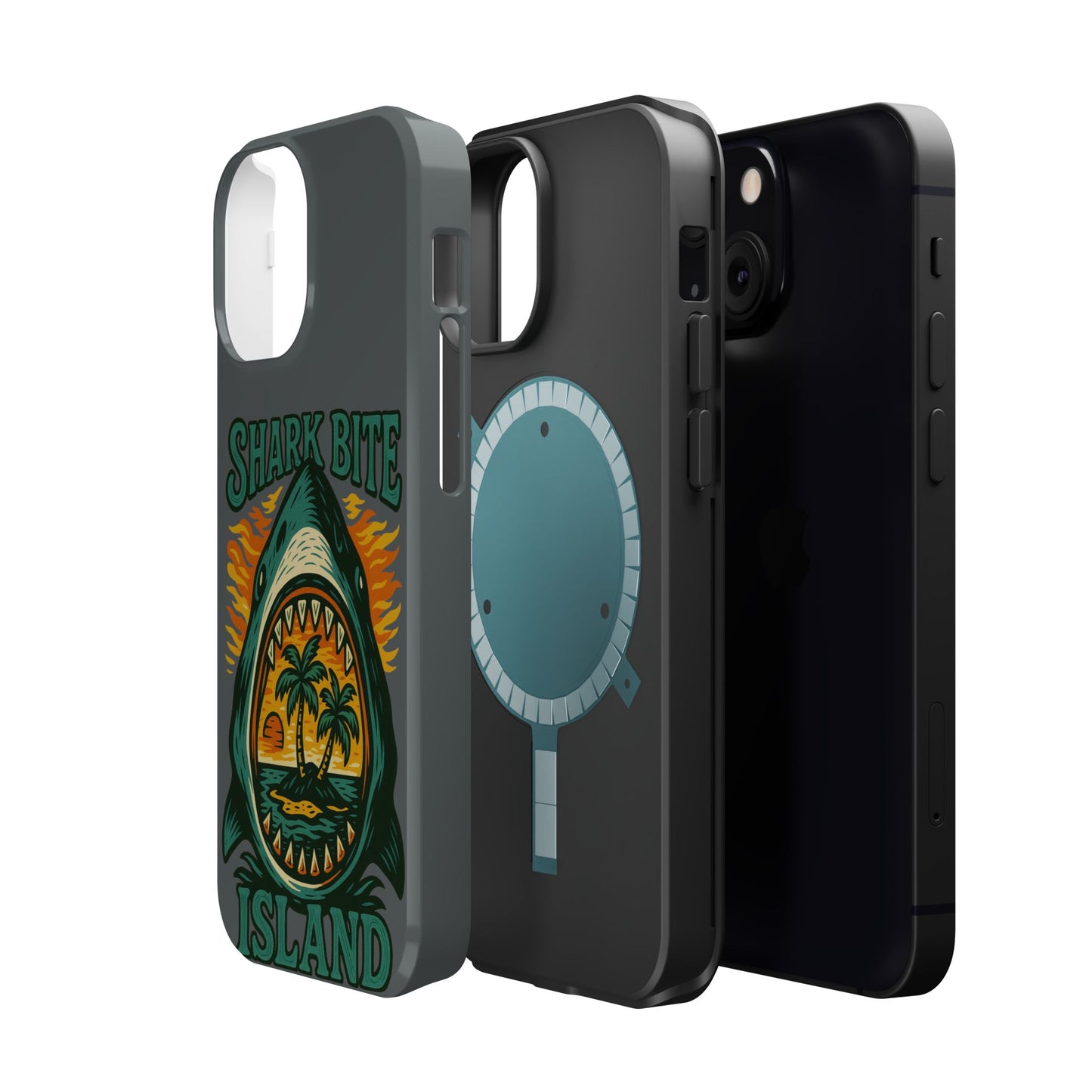 Shark Bite Island Phone Case, Magnetic Tough Case - iPhone