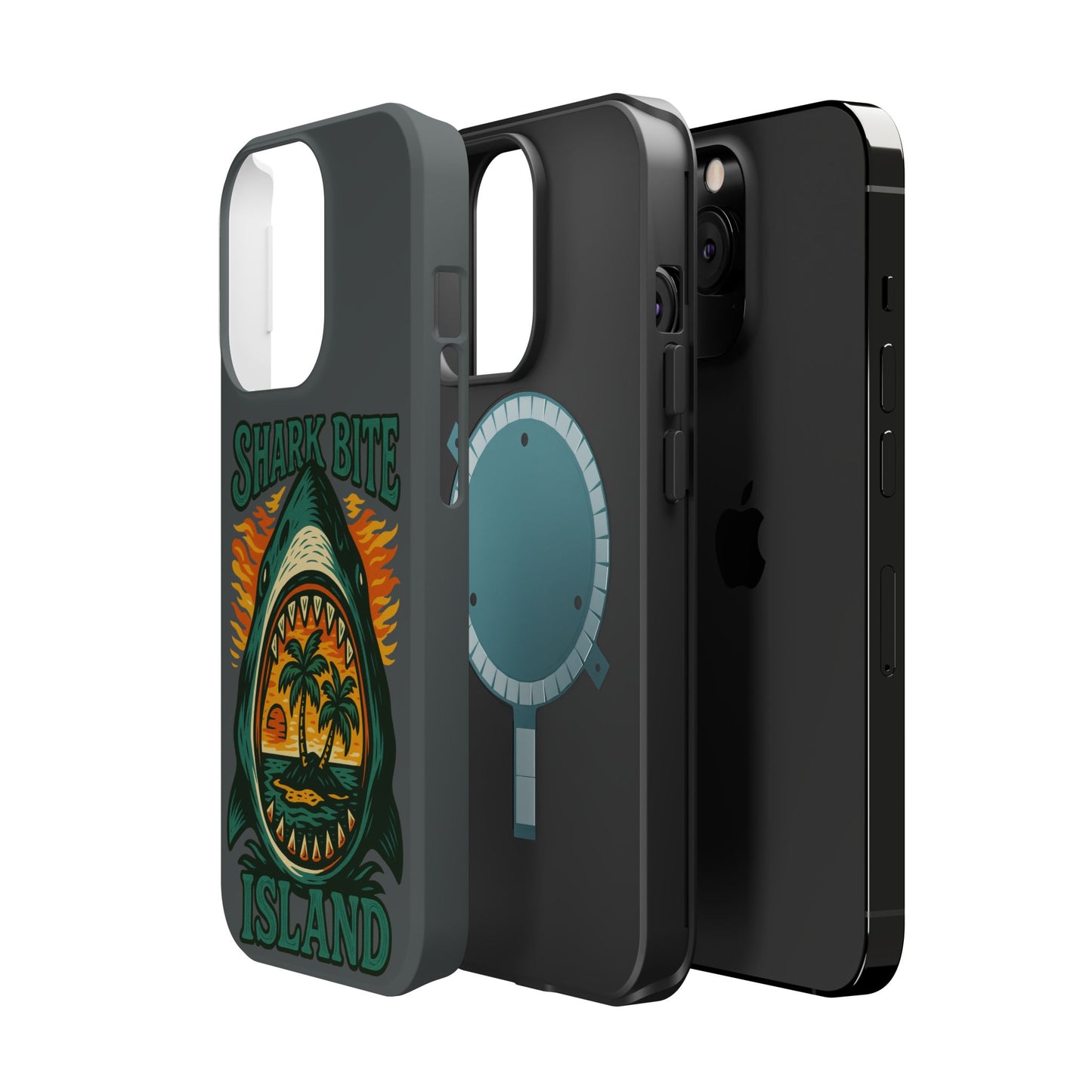 Shark Bite Island Phone Case, Magnetic Tough Case - iPhone