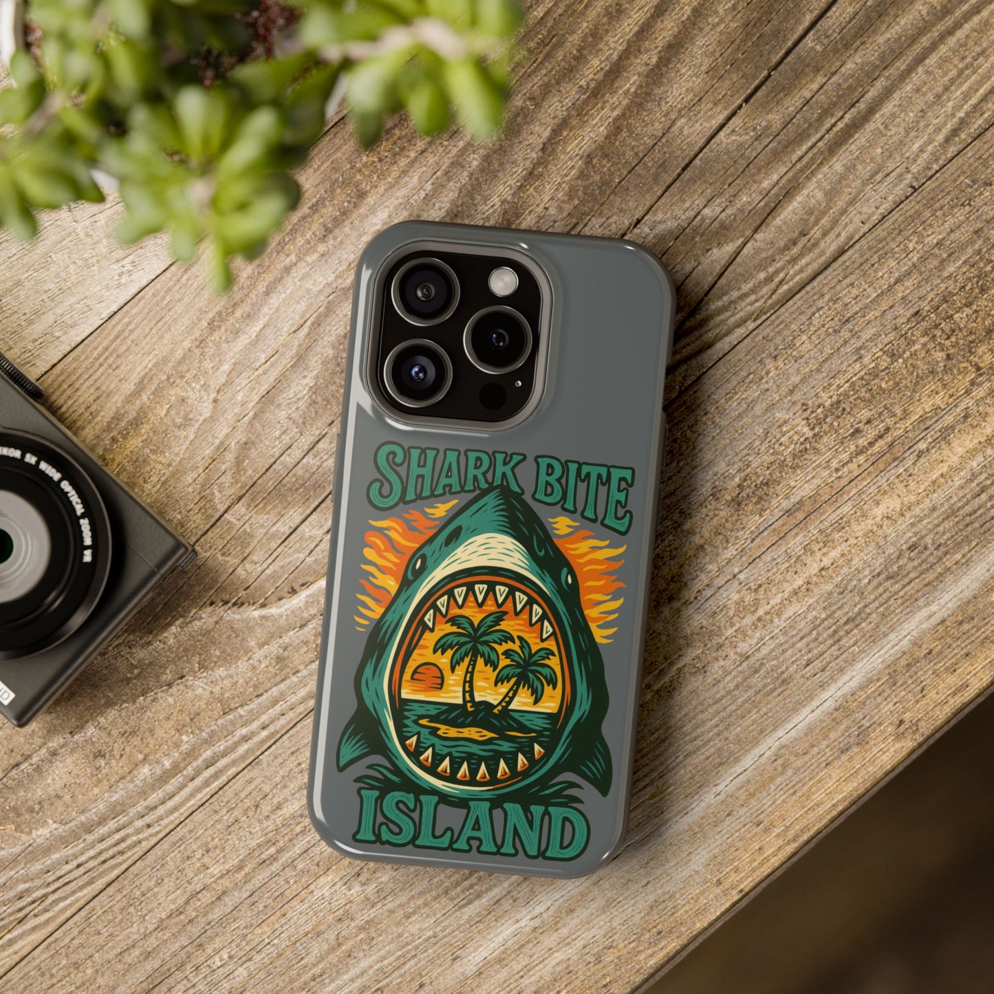 Shark Bite Island Phone Case, Magnetic Tough Case - iPhone
