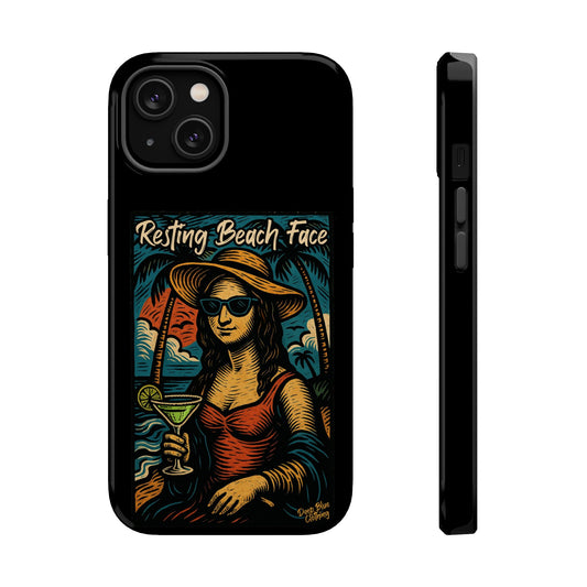 Resting Beach Face Phone Case, Magnetic Tough Case - iPhone