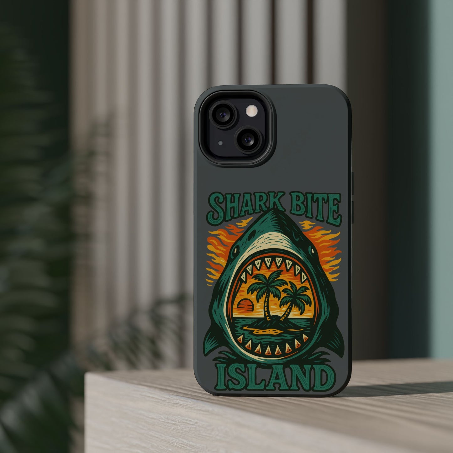 Shark Bite Island Phone Case, Magnetic Tough Case - iPhone