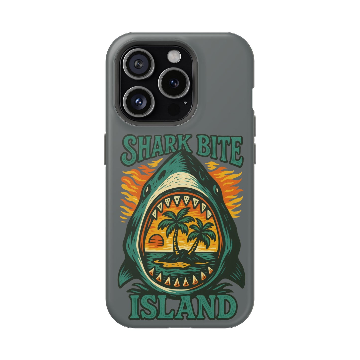 Shark Bite Island Phone Case, Magnetic Tough Case - iPhone