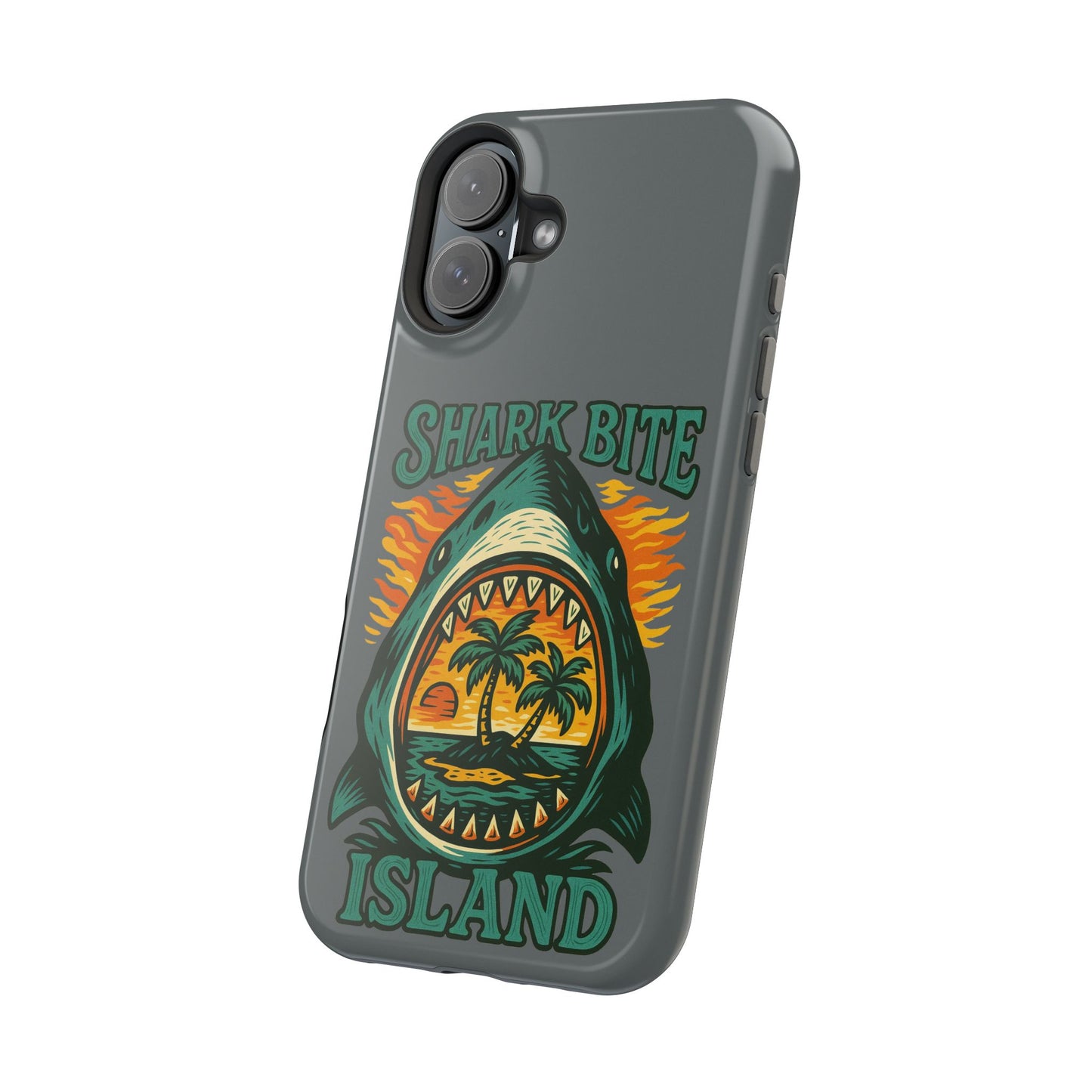 Shark Bite Island Phone Case, Magnetic Tough Case - iPhone