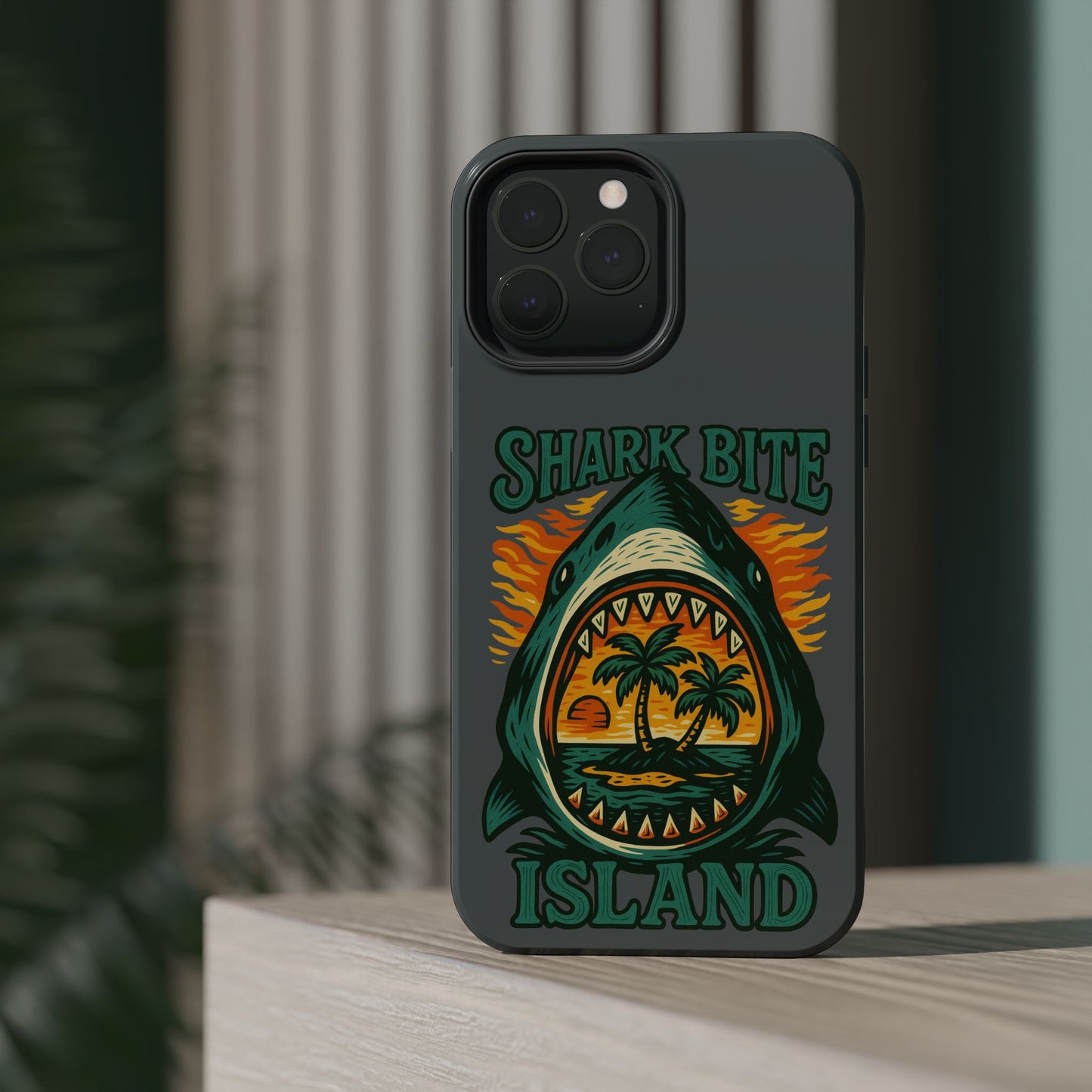 Shark Bite Island Phone Case, Magnetic Tough Case - iPhone