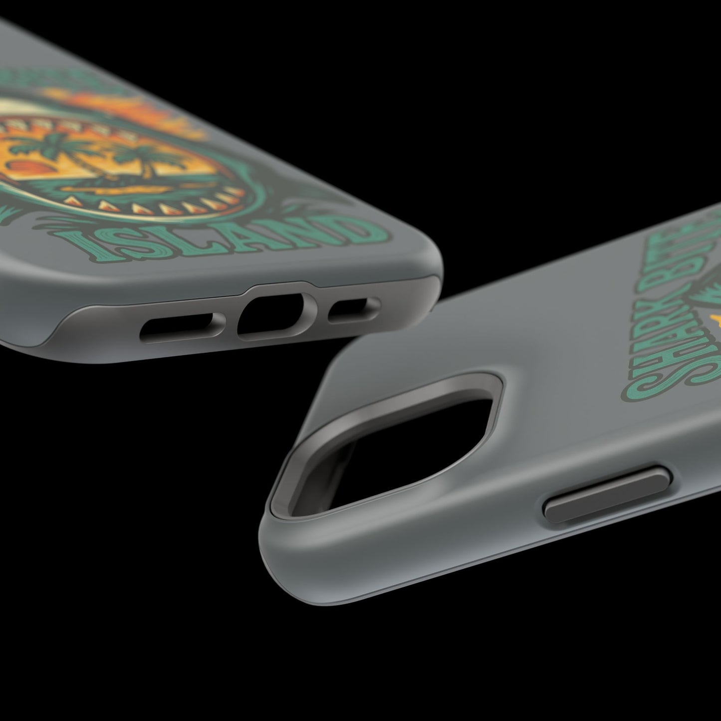 Shark Bite Island Phone Case, Magnetic Tough Case - iPhone
