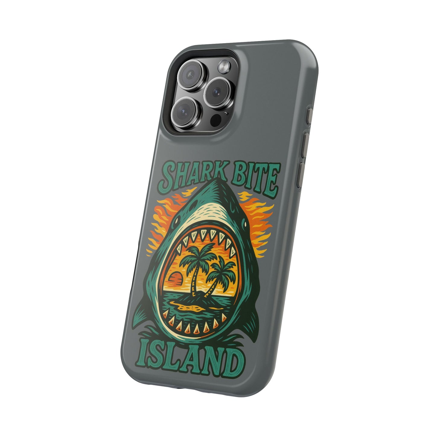 Shark Bite Island Phone Case, Magnetic Tough Case - iPhone