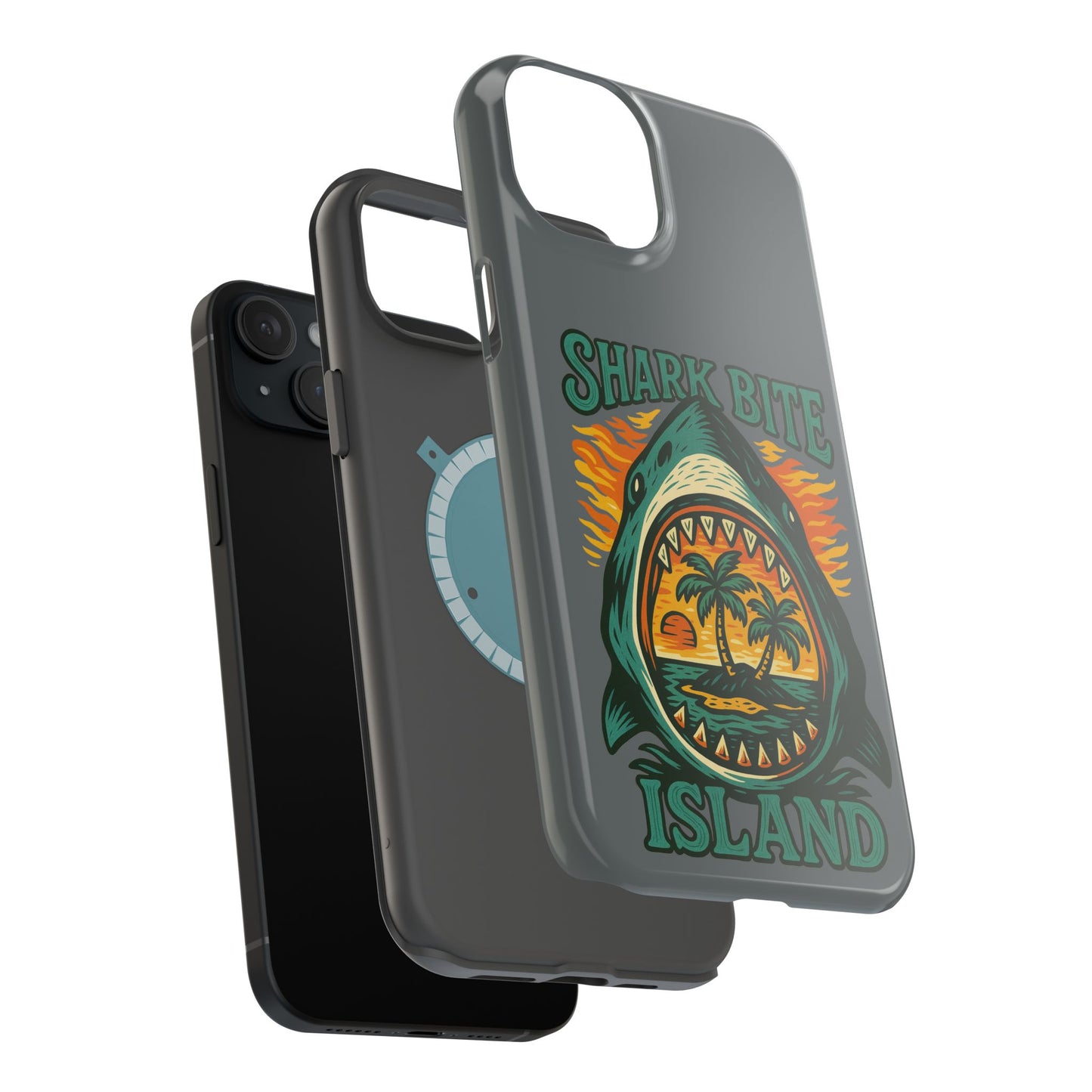 Shark Bite Island Phone Case, Magnetic Tough Case - iPhone