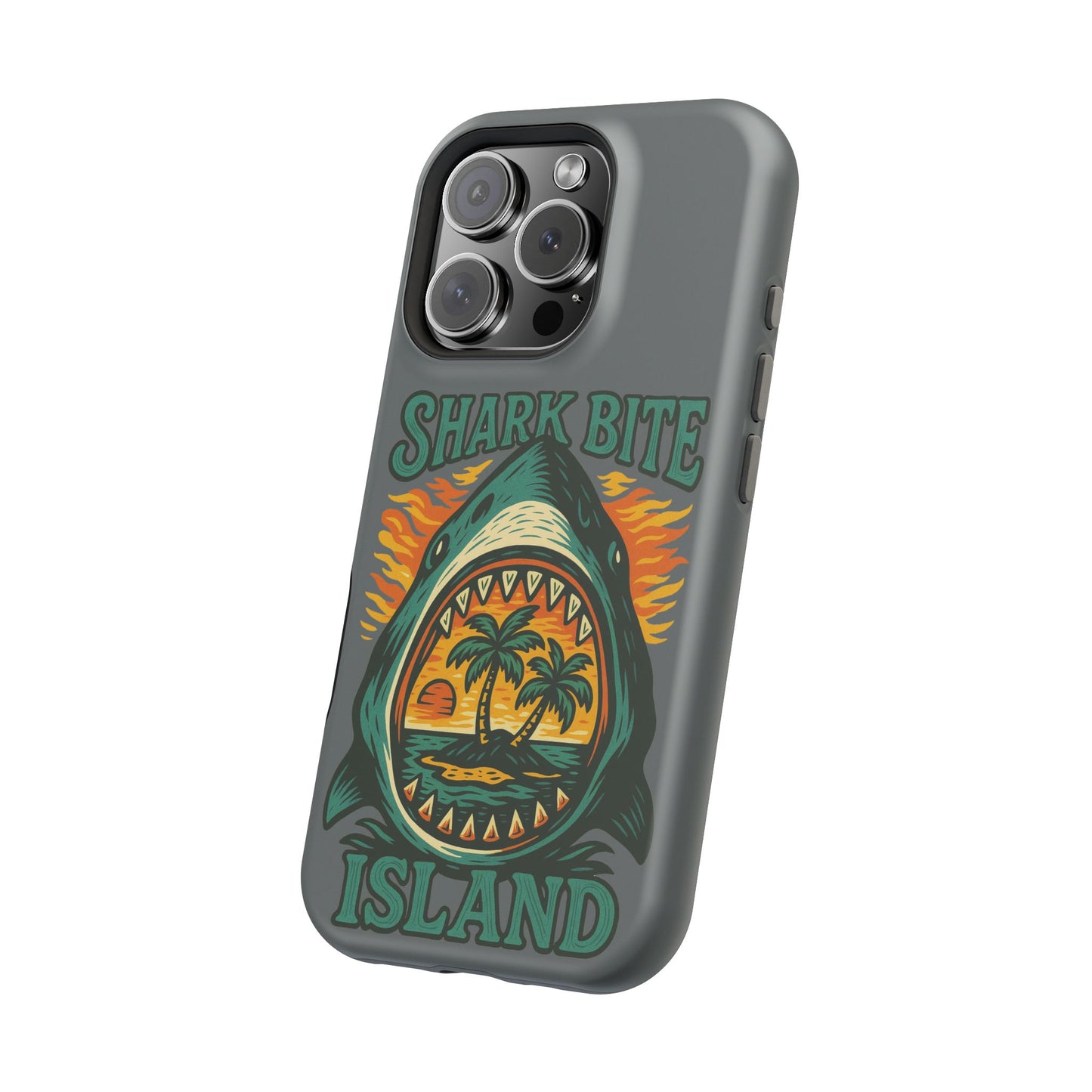 Shark Bite Island Phone Case, Magnetic Tough Case - iPhone