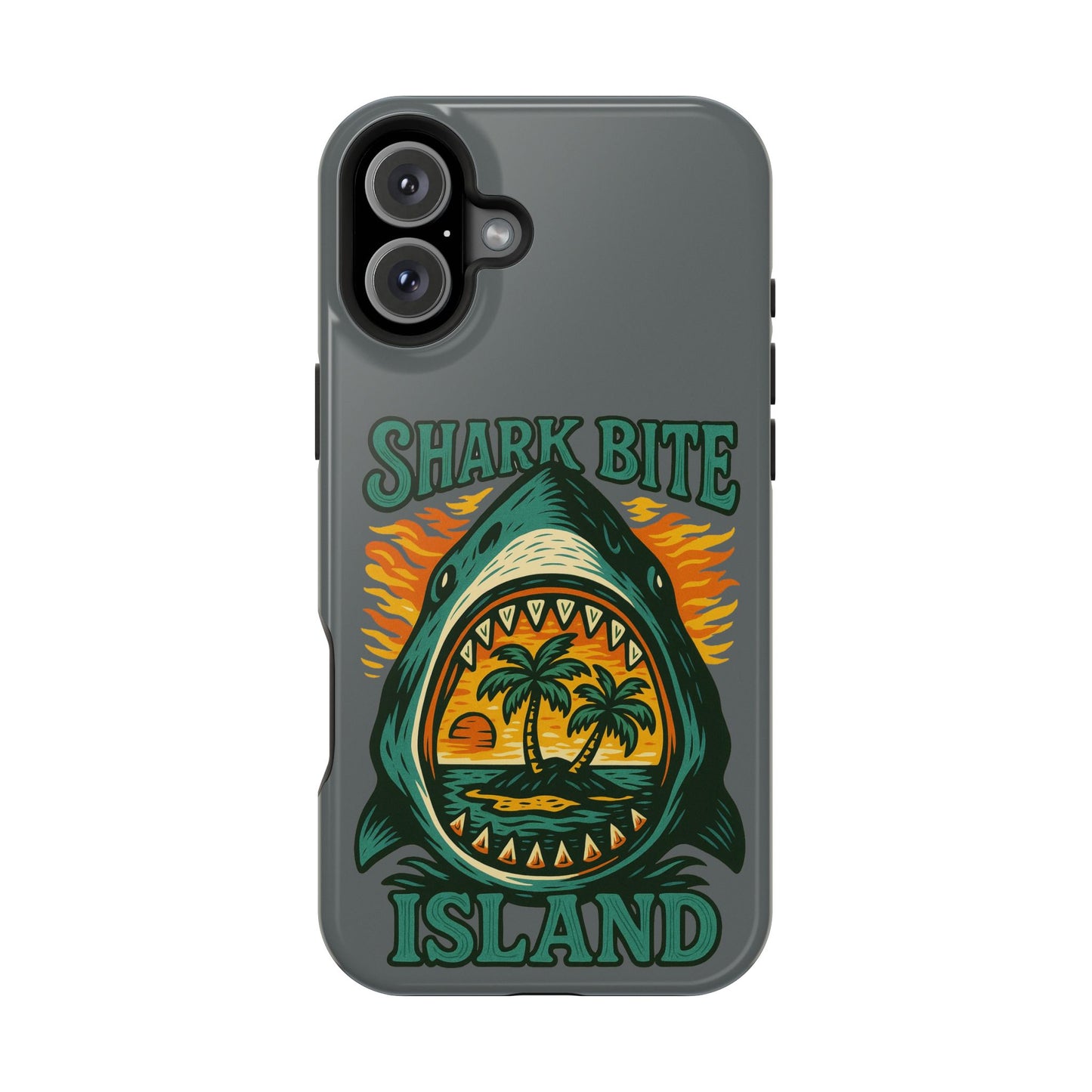 Shark Bite Island Phone Case, Magnetic Tough Case - iPhone