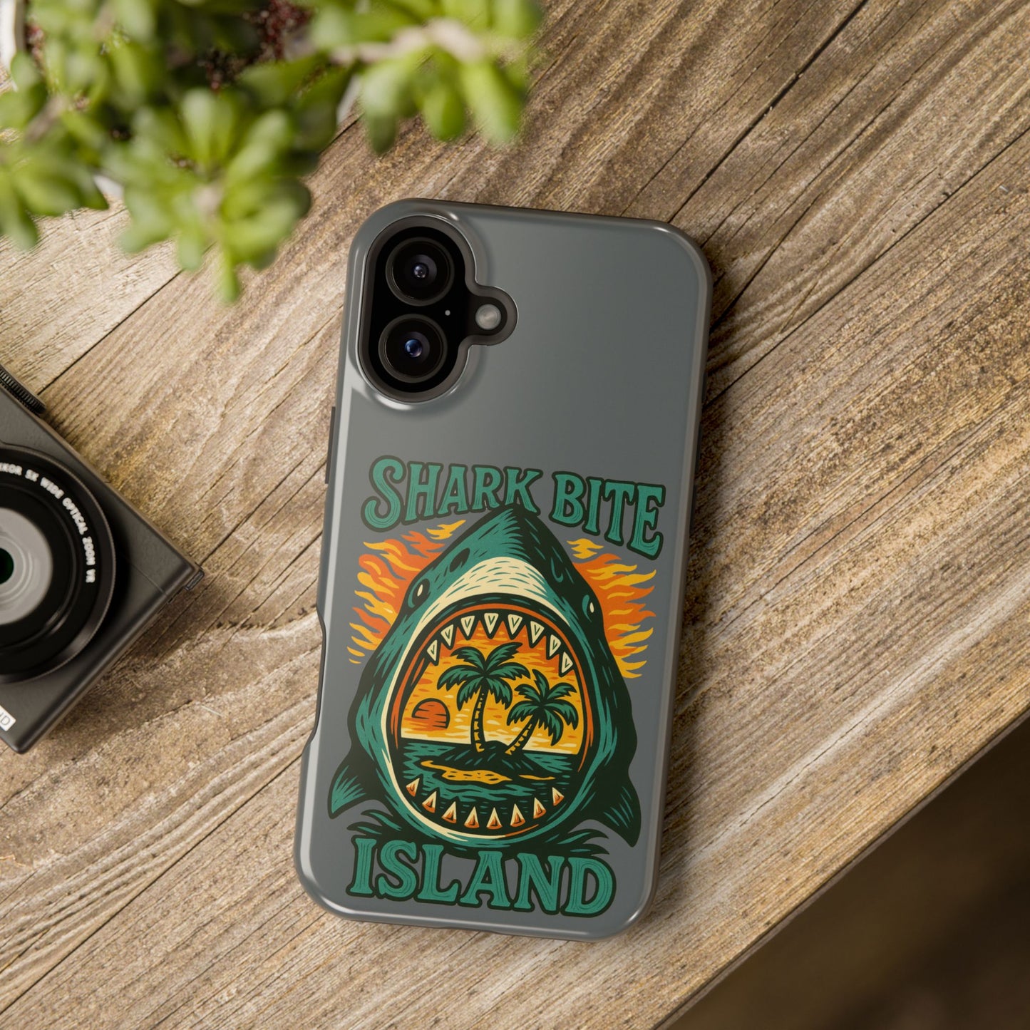 Shark Bite Island Phone Case, Magnetic Tough Case - iPhone