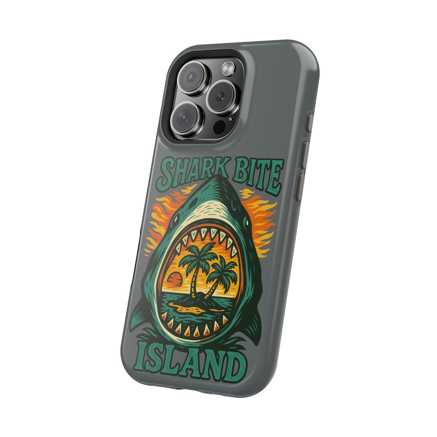 Shark Bite Island Phone Case, Magnetic Tough Case - iPhone