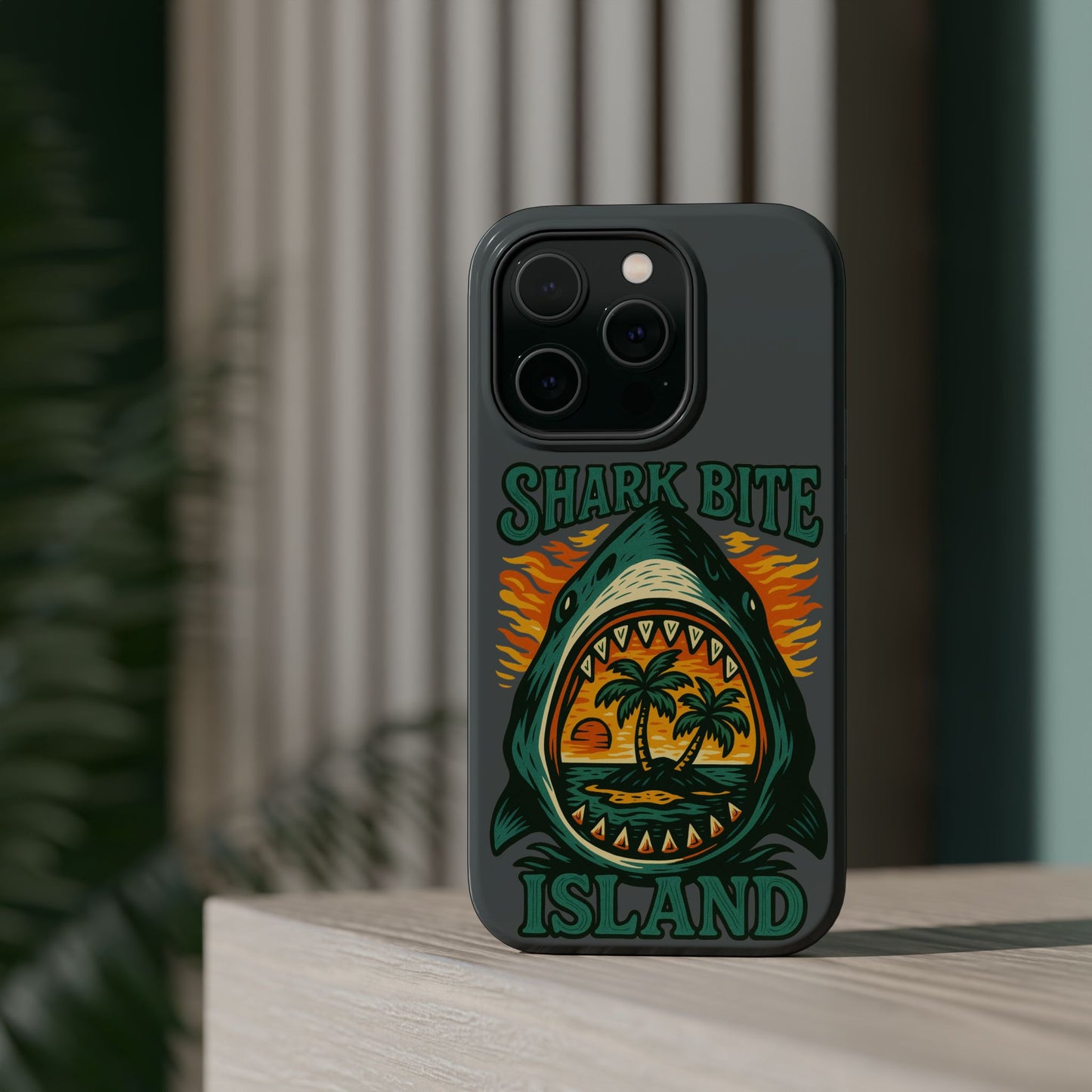 Shark Bite Island Phone Case, Magnetic Tough Case - iPhone