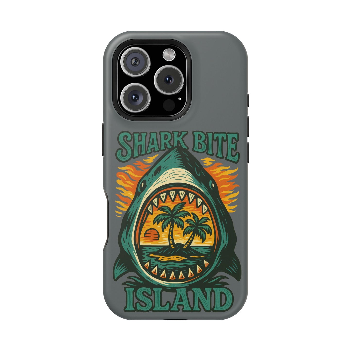 Shark Bite Island Phone Case, Magnetic Tough Case - iPhone