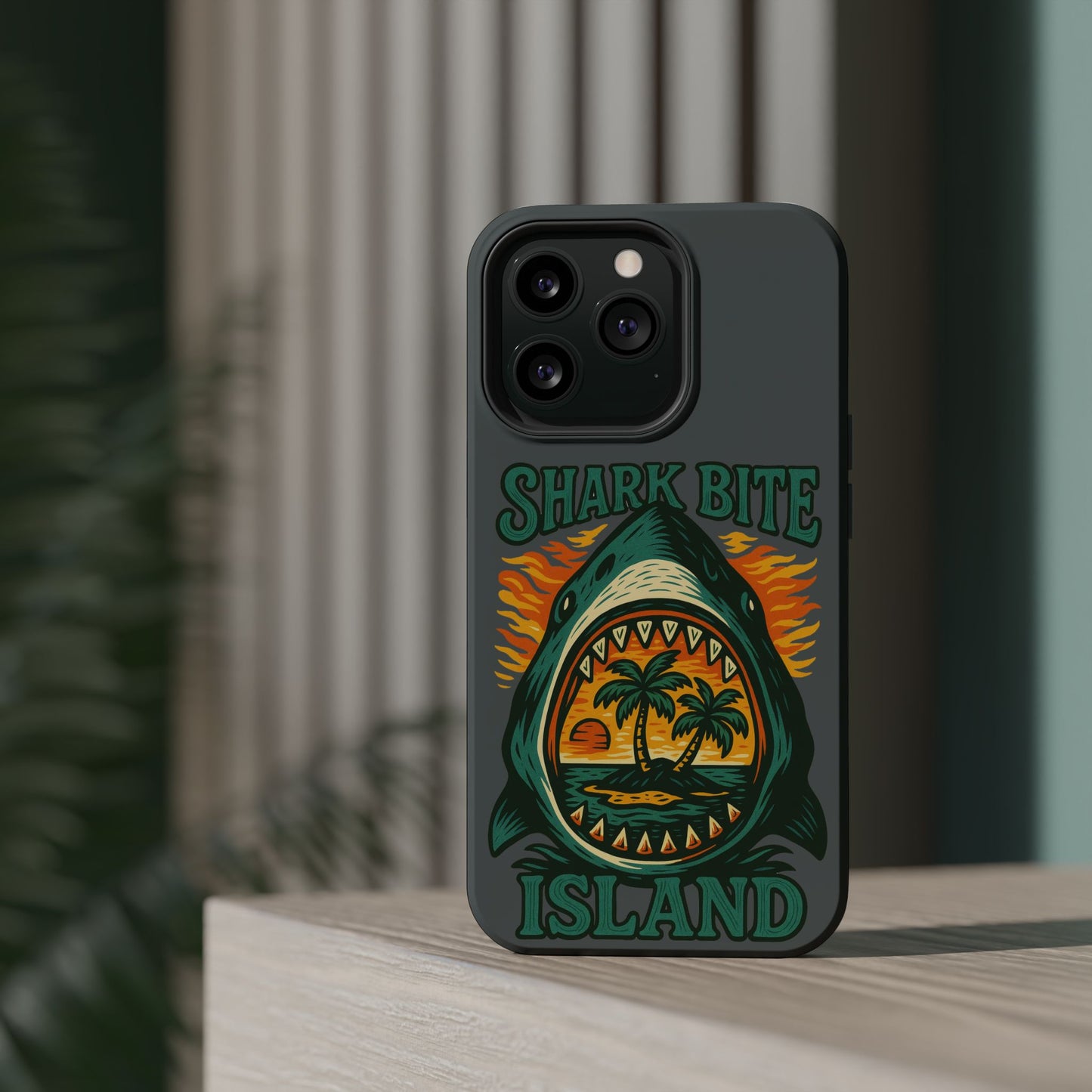 Shark Bite Island Phone Case, Magnetic Tough Case - iPhone