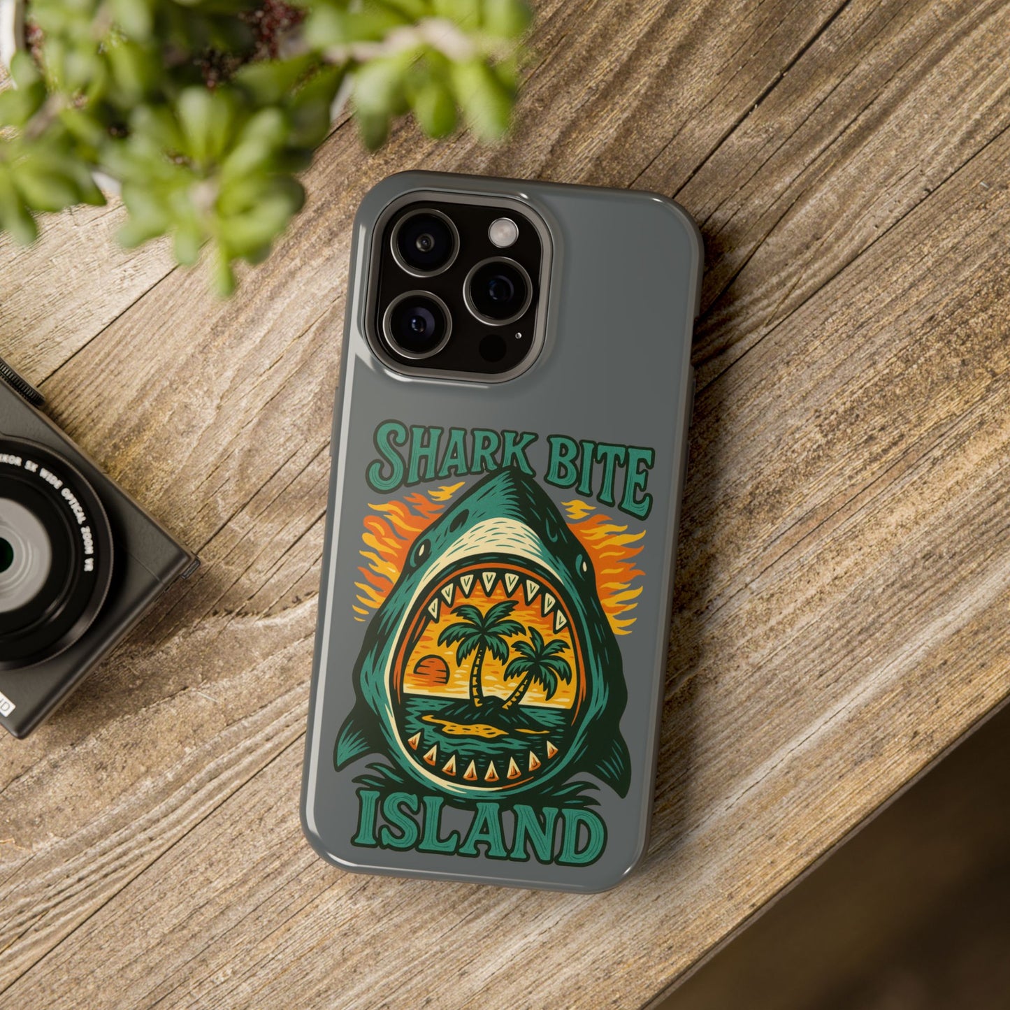 Shark Bite Island Phone Case, Magnetic Tough Case - iPhone