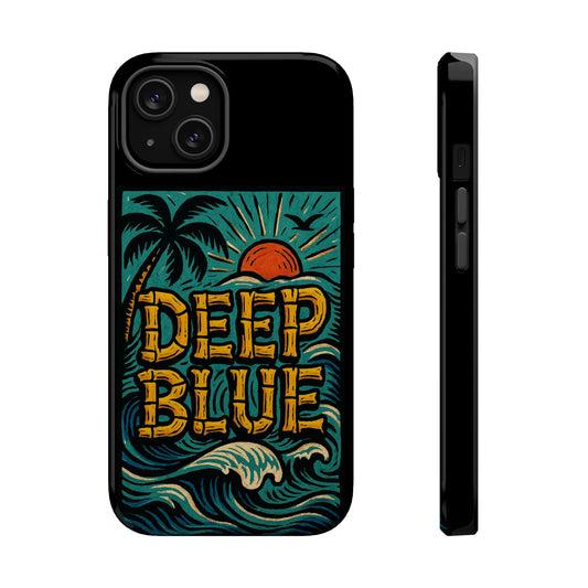 Deep Blue Aloha Phone Case, Magnetic Tough Case - iPhone