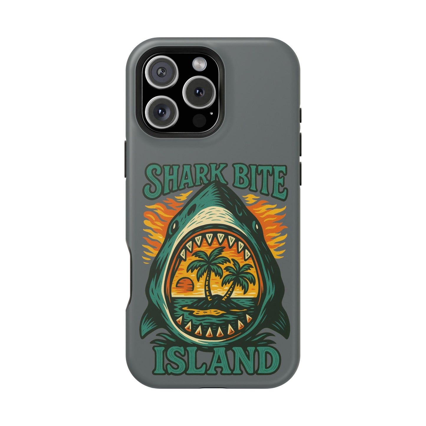 Shark Bite Island Phone Case, Magnetic Tough Case - iPhone