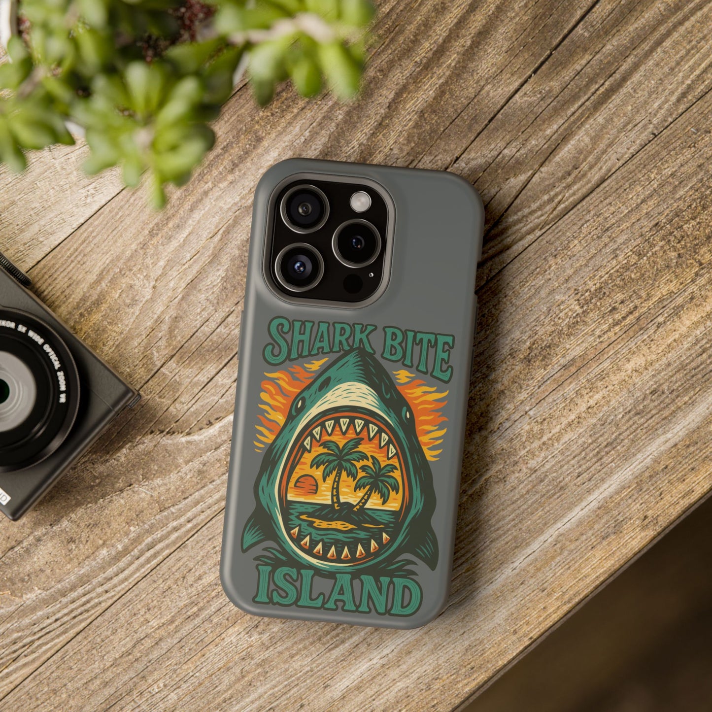 Shark Bite Island Phone Case, Magnetic Tough Case - iPhone