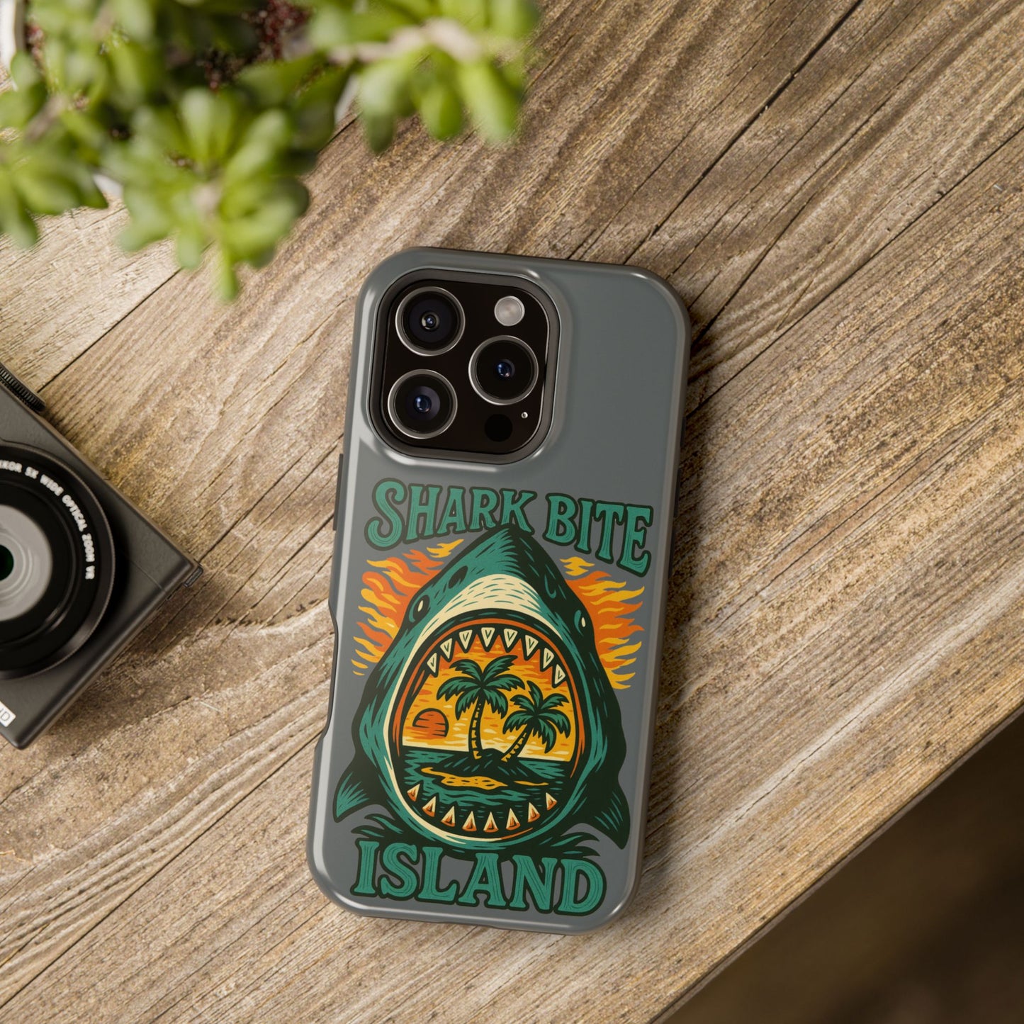 Shark Bite Island Phone Case, Magnetic Tough Case - iPhone