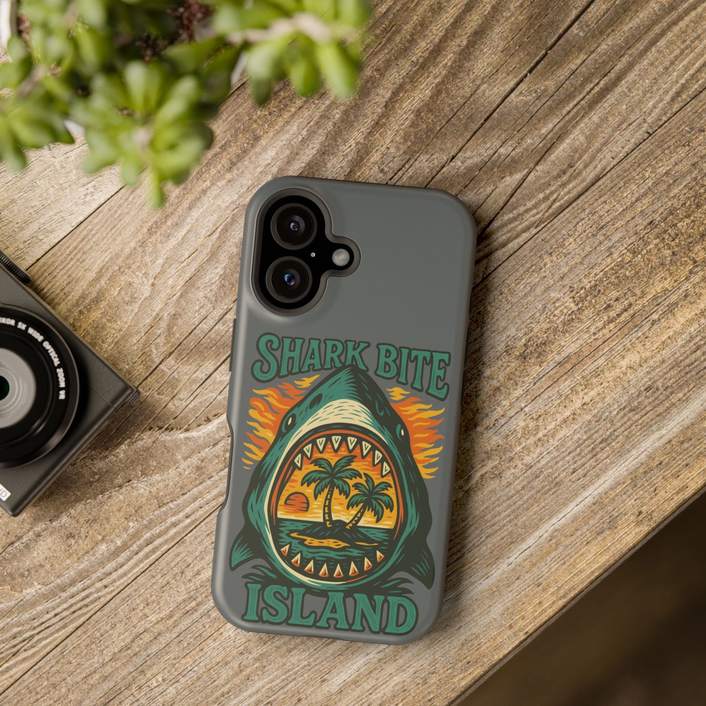 Shark Bite Island Phone Case, Magnetic Tough Case - iPhone