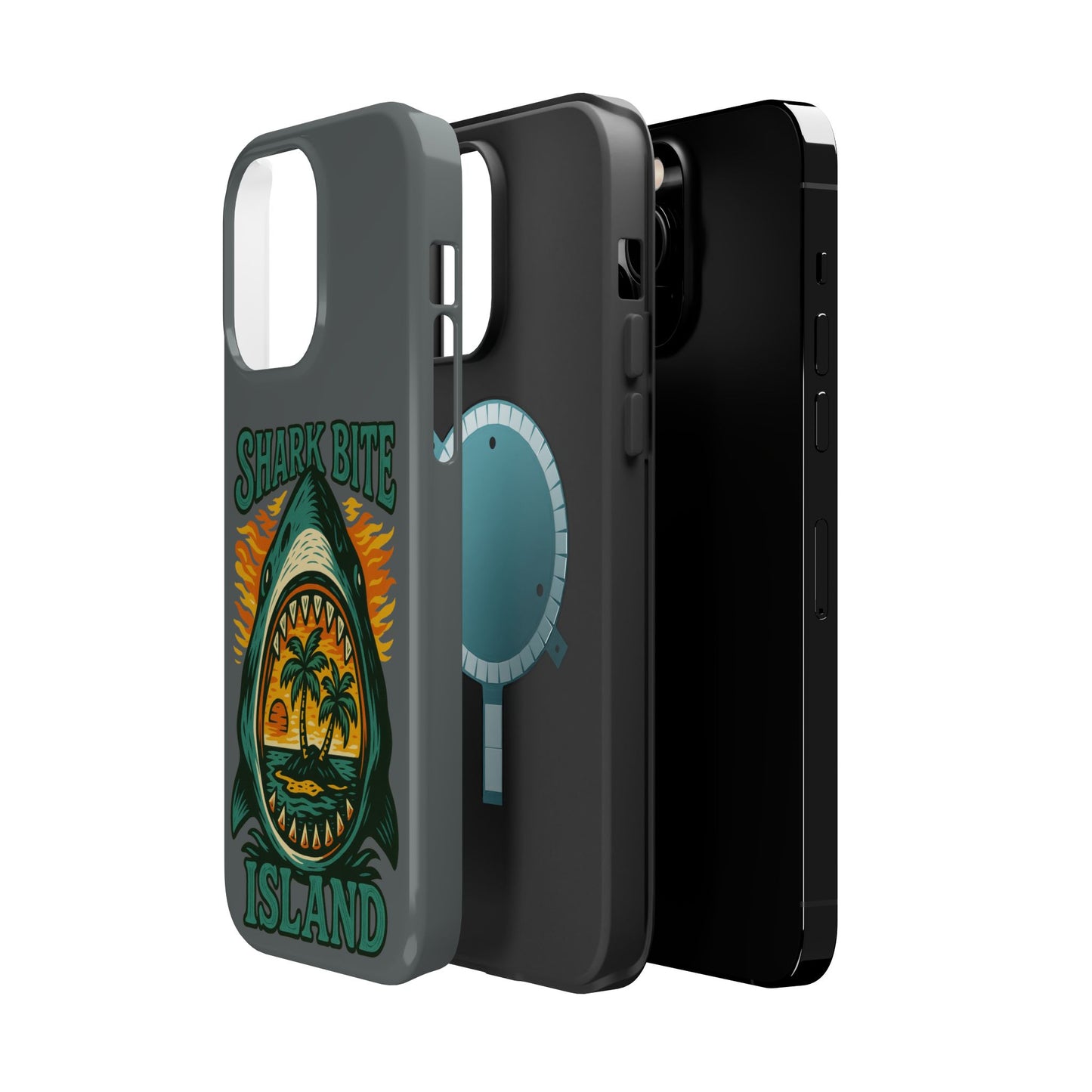 Shark Bite Island Phone Case, Magnetic Tough Case - iPhone
