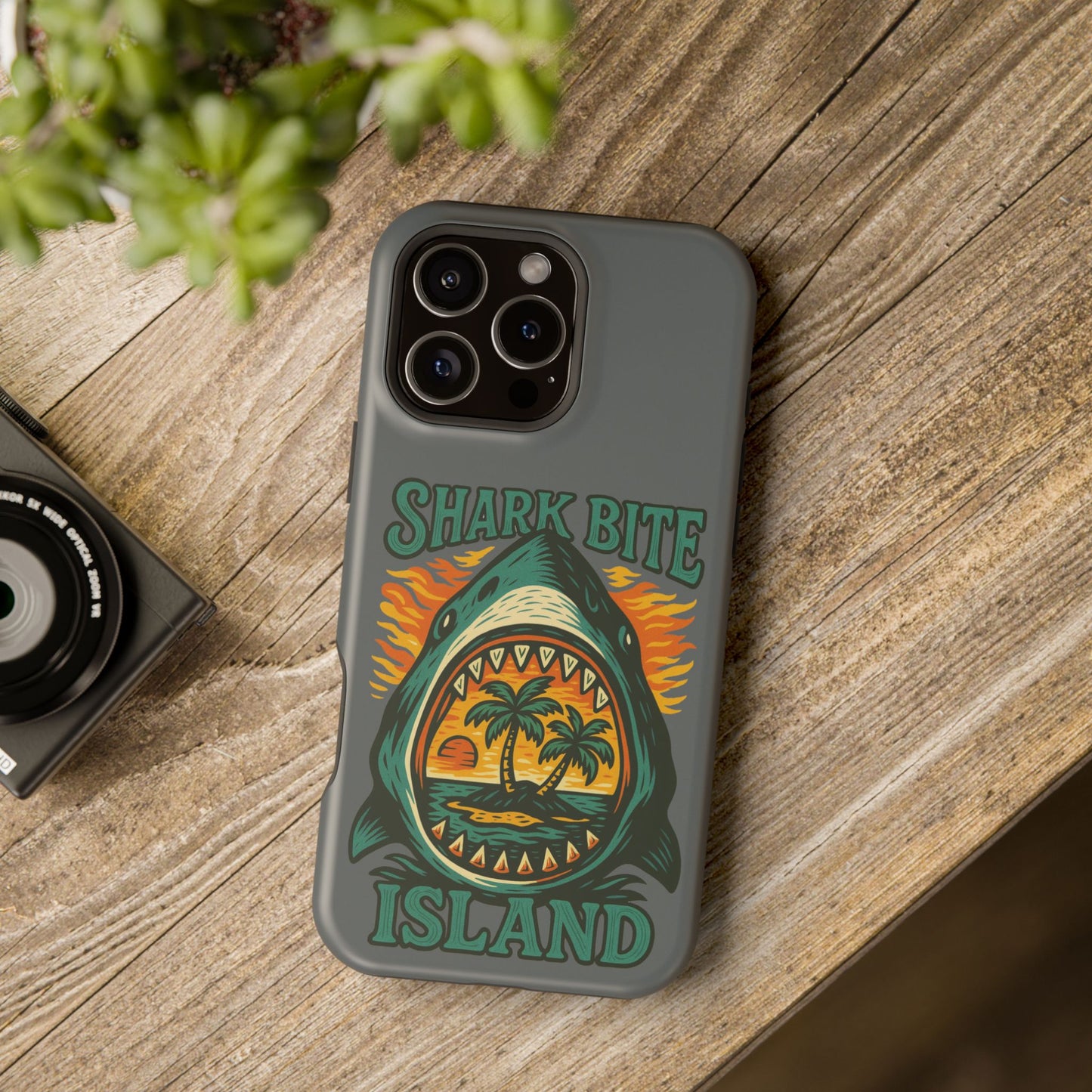 Shark Bite Island Phone Case, Magnetic Tough Case - iPhone