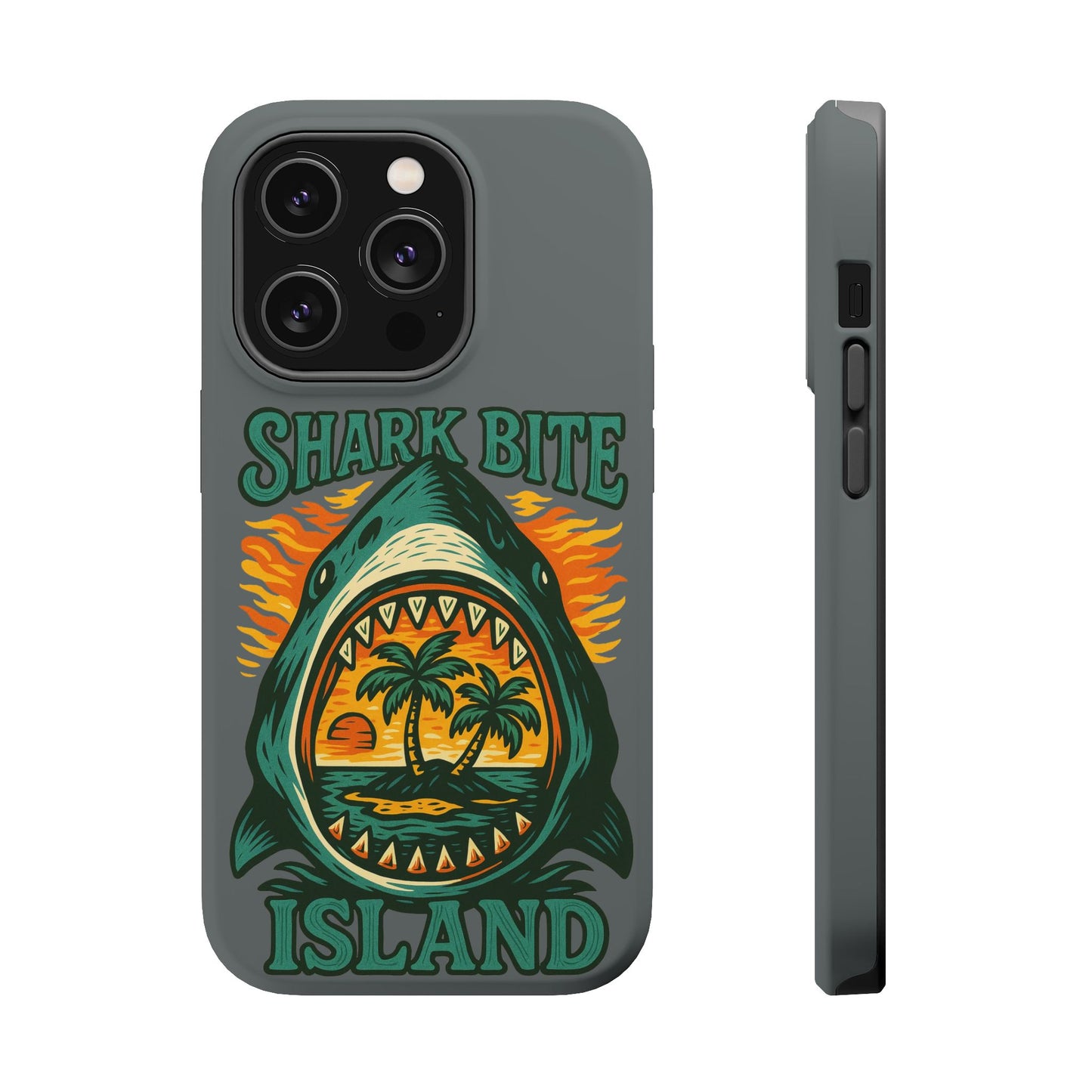 Shark Bite Island Phone Case, Magnetic Tough Case - iPhone