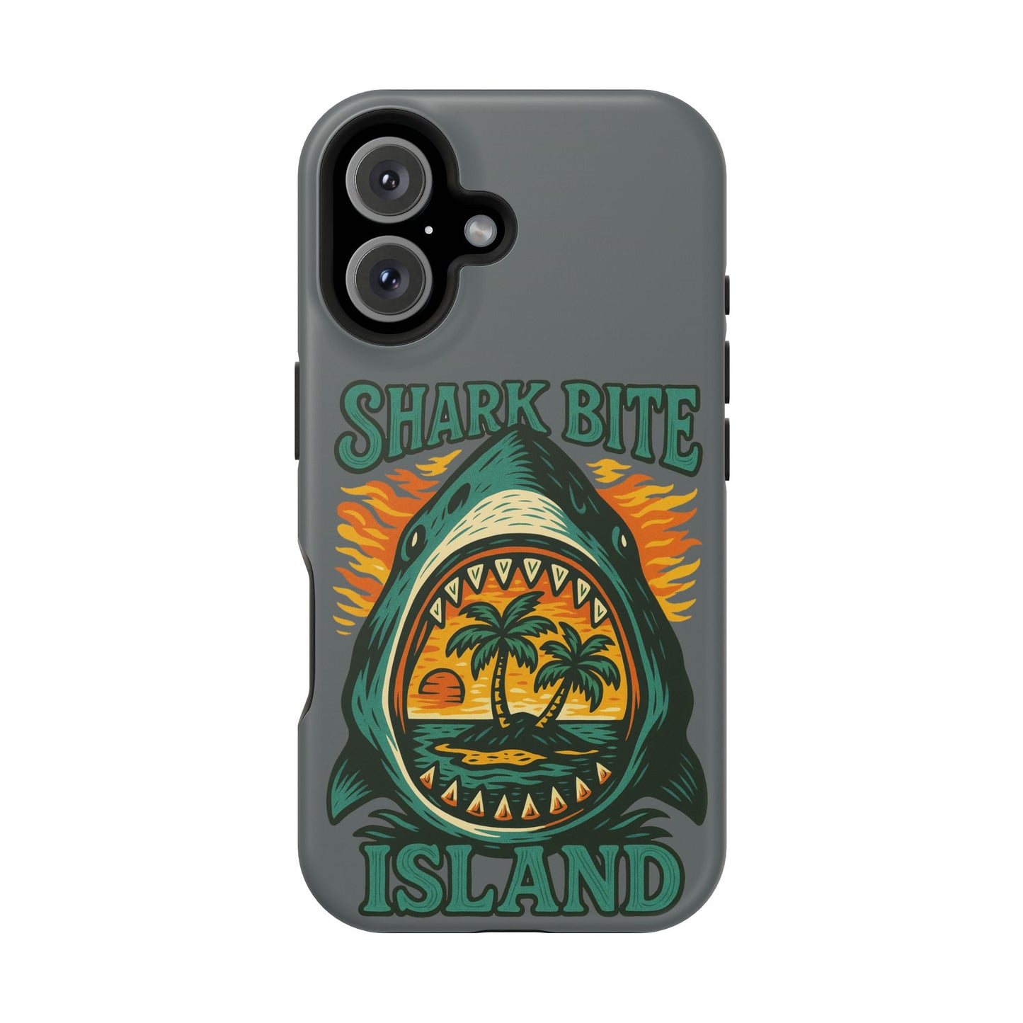 Shark Bite Island Phone Case, Magnetic Tough Case - iPhone