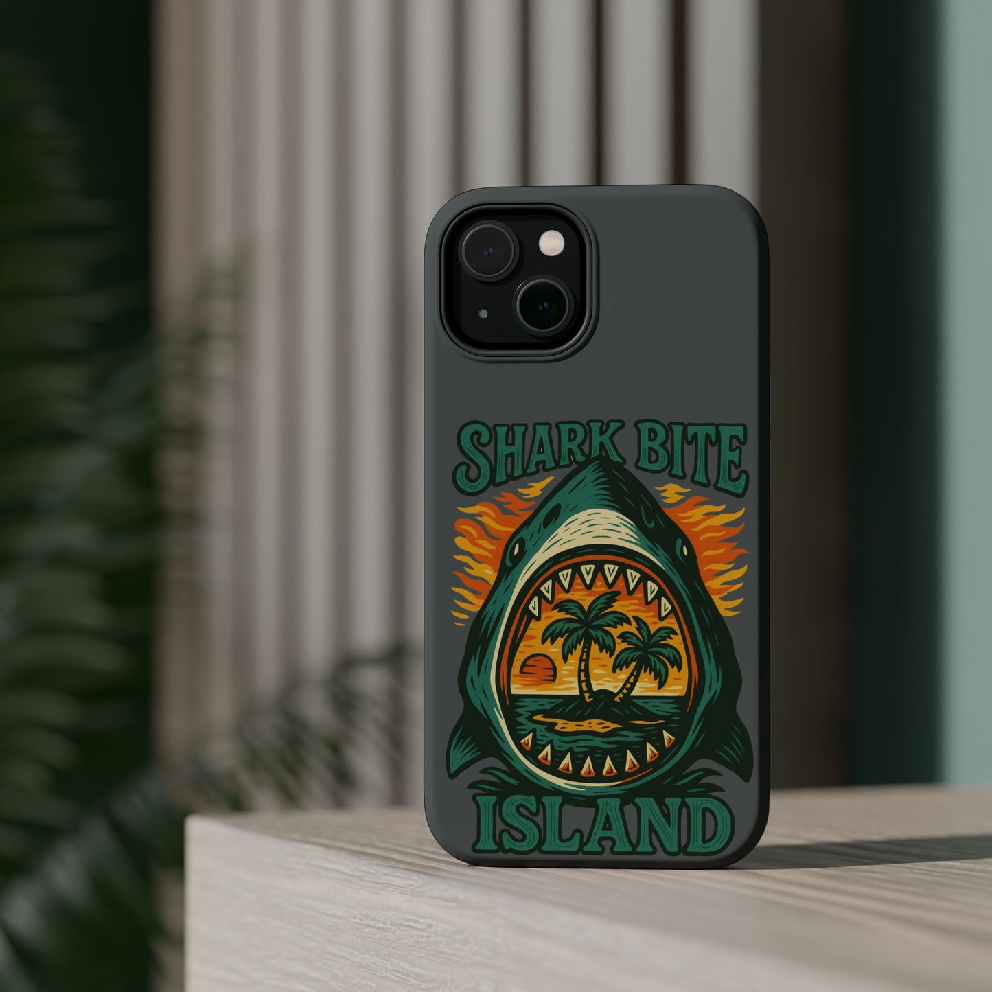 Shark Bite Island Phone Case, Magnetic Tough Case - iPhone