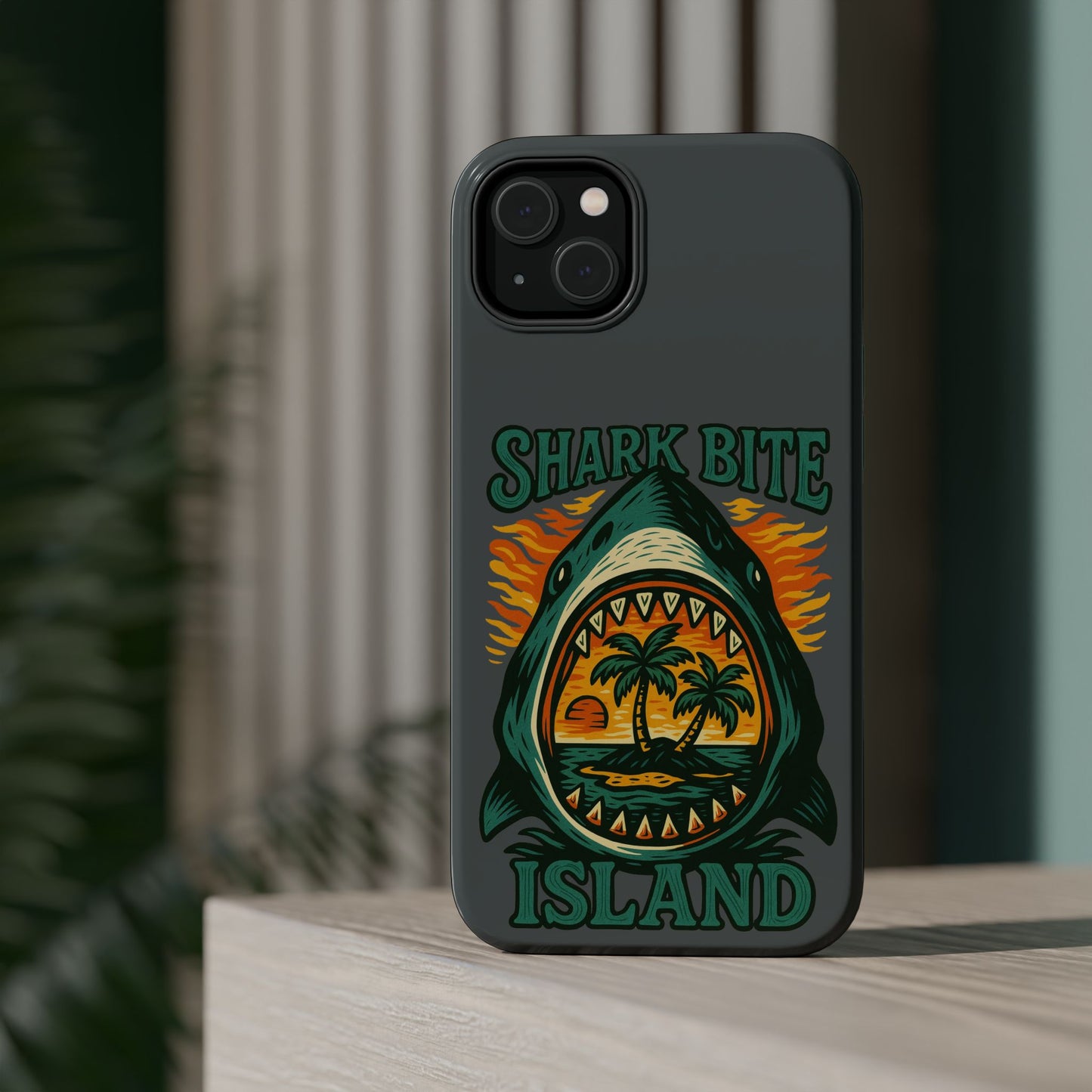 Shark Bite Island Phone Case, Magnetic Tough Case - iPhone