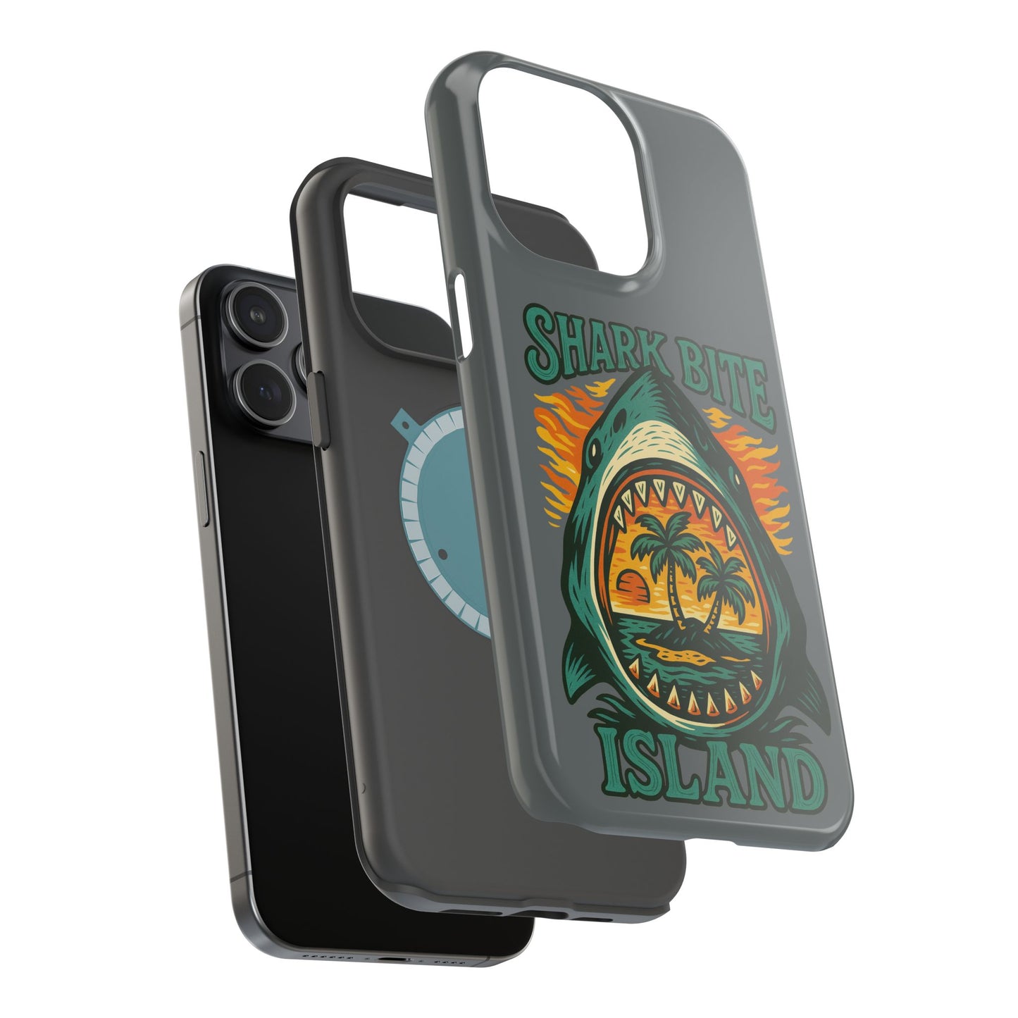 Shark Bite Island Phone Case, Magnetic Tough Case - iPhone
