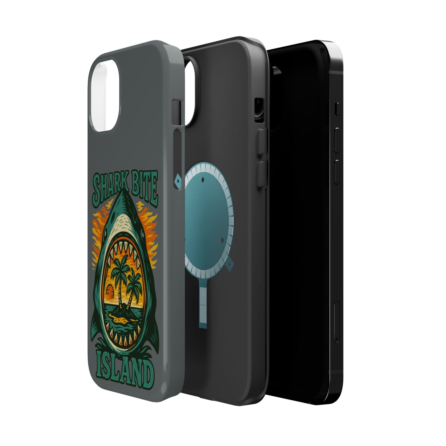 Shark Bite Island Phone Case, Magnetic Tough Case - iPhone