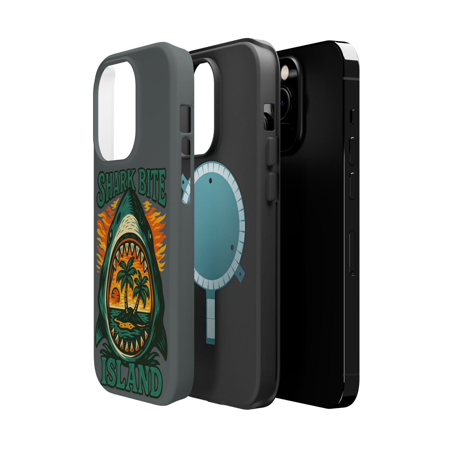 Shark Bite Island Phone Case, Magnetic Tough Case - iPhone