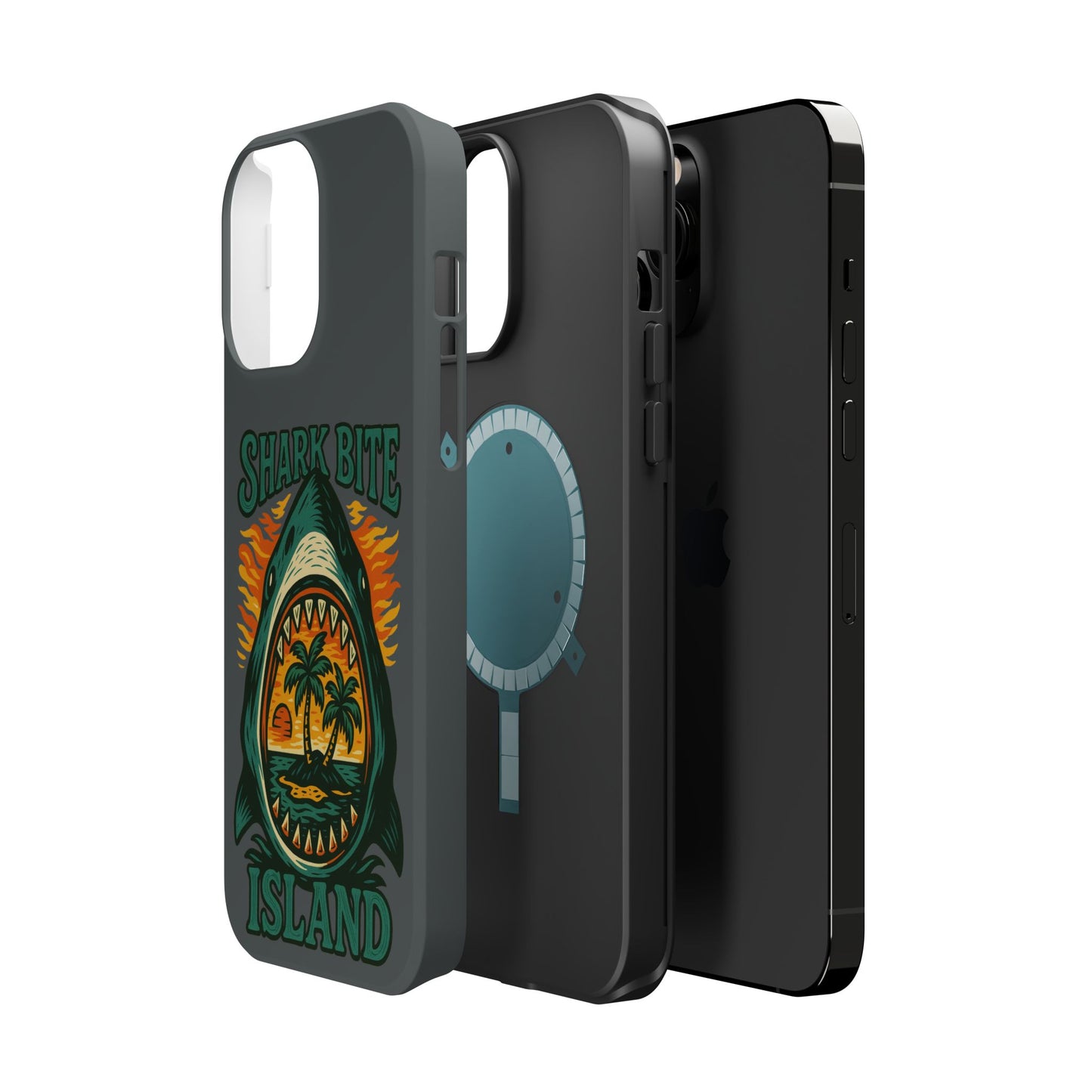 Shark Bite Island Phone Case, Magnetic Tough Case - iPhone