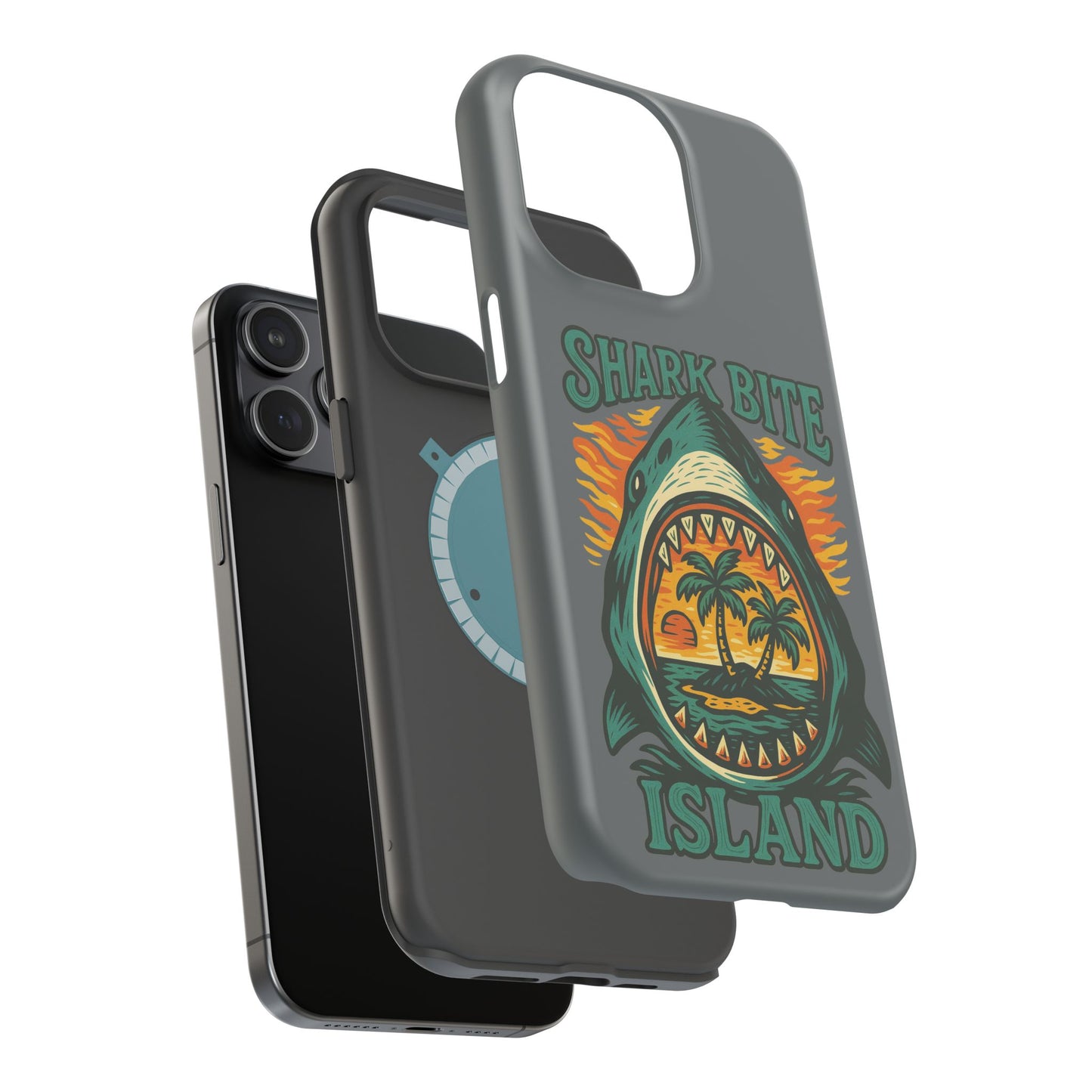 Shark Bite Island Phone Case, Magnetic Tough Case - iPhone