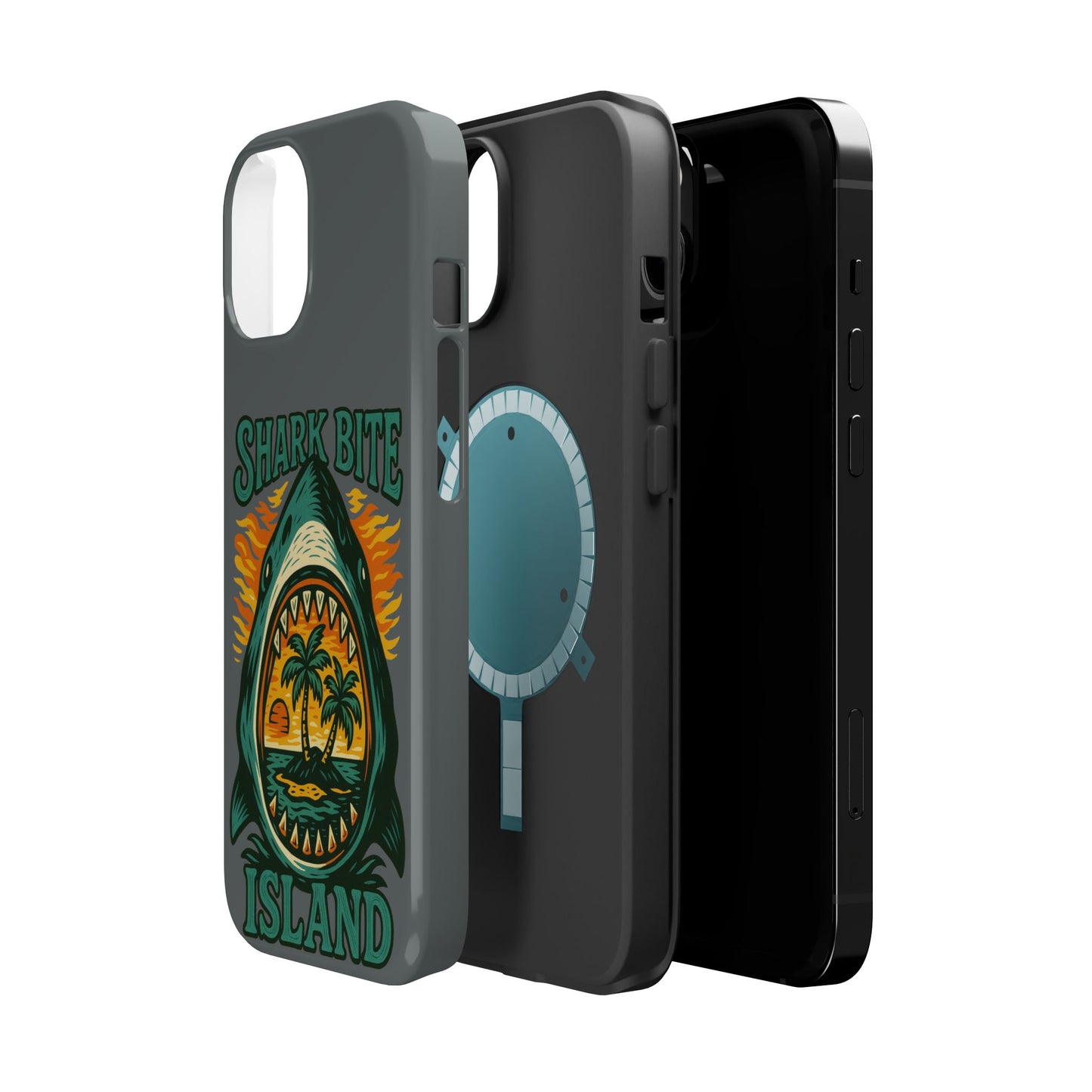 Shark Bite Island Phone Case, Magnetic Tough Case - iPhone