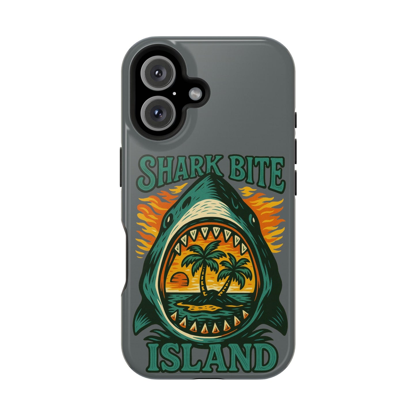 Shark Bite Island Phone Case, Magnetic Tough Case - iPhone