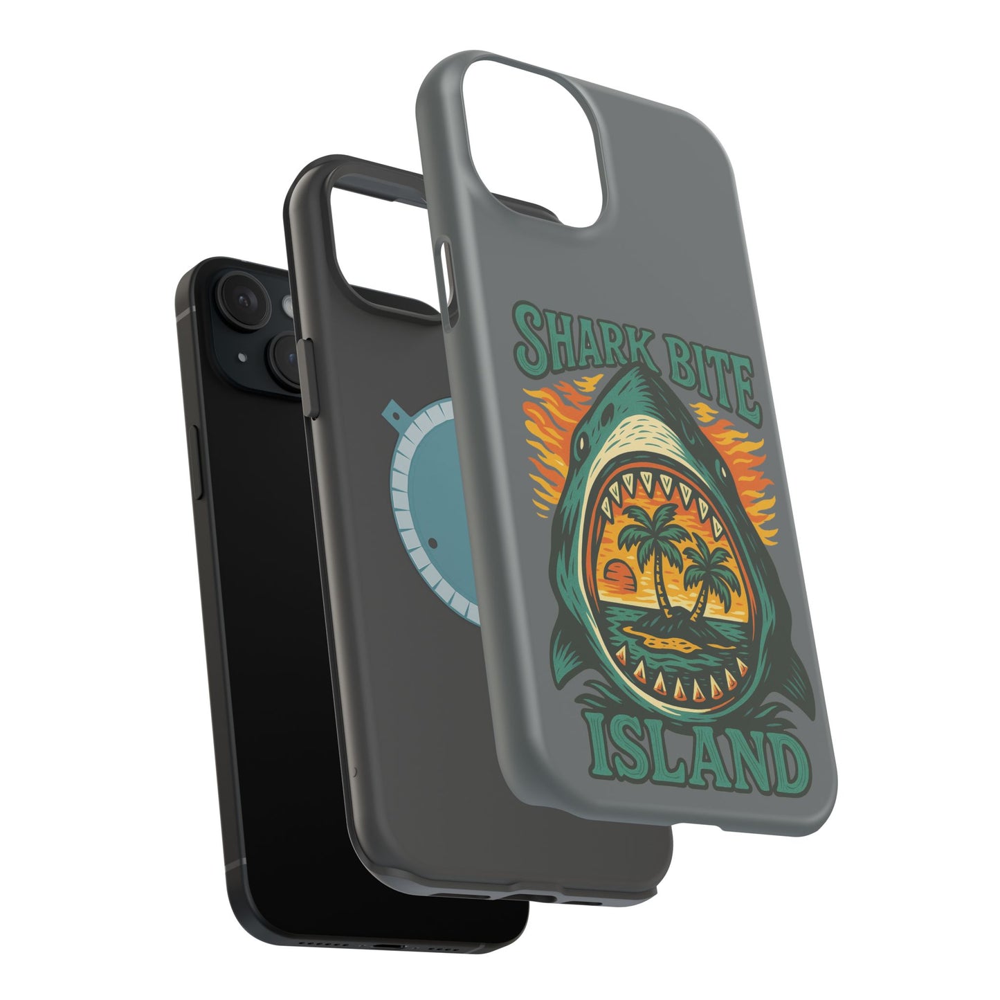 Shark Bite Island Phone Case, Magnetic Tough Case - iPhone