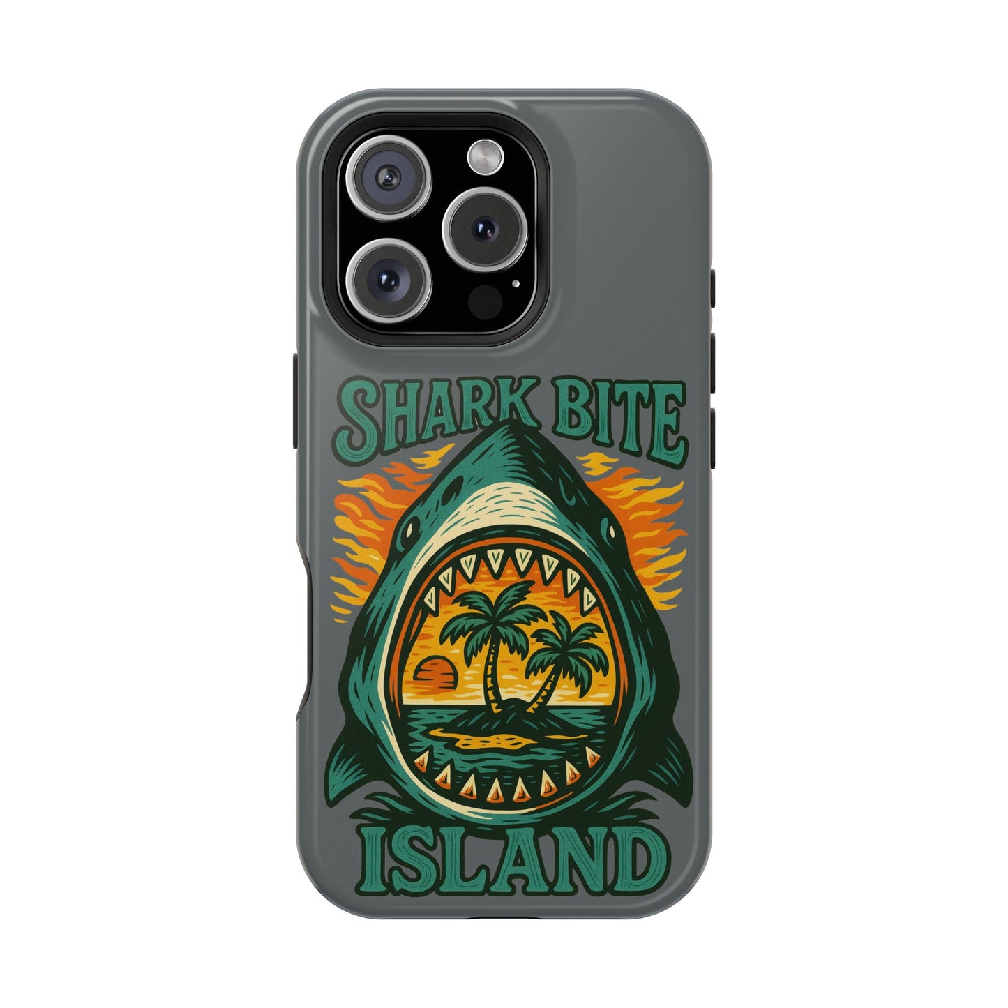 Shark Bite Island Phone Case, Magnetic Tough Case - iPhone