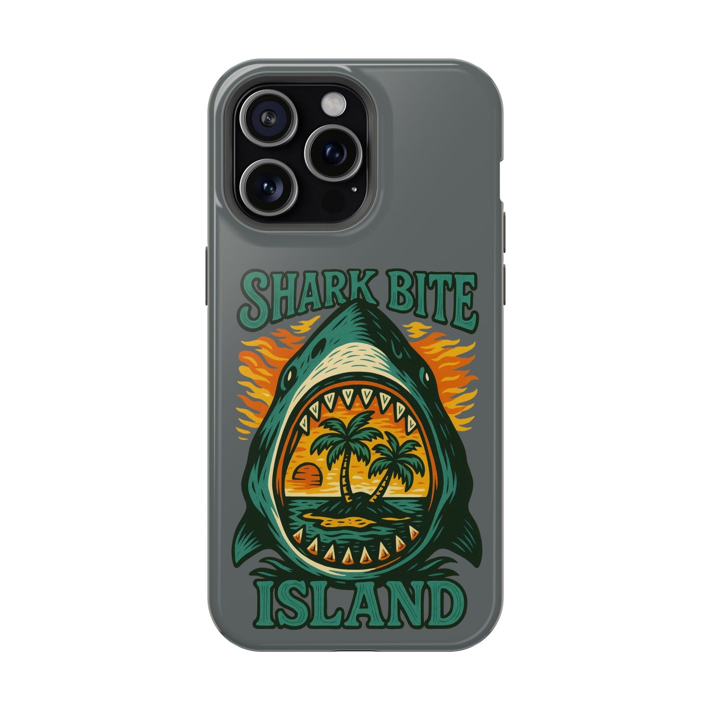 Shark Bite Island Phone Case, Magnetic Tough Case - iPhone