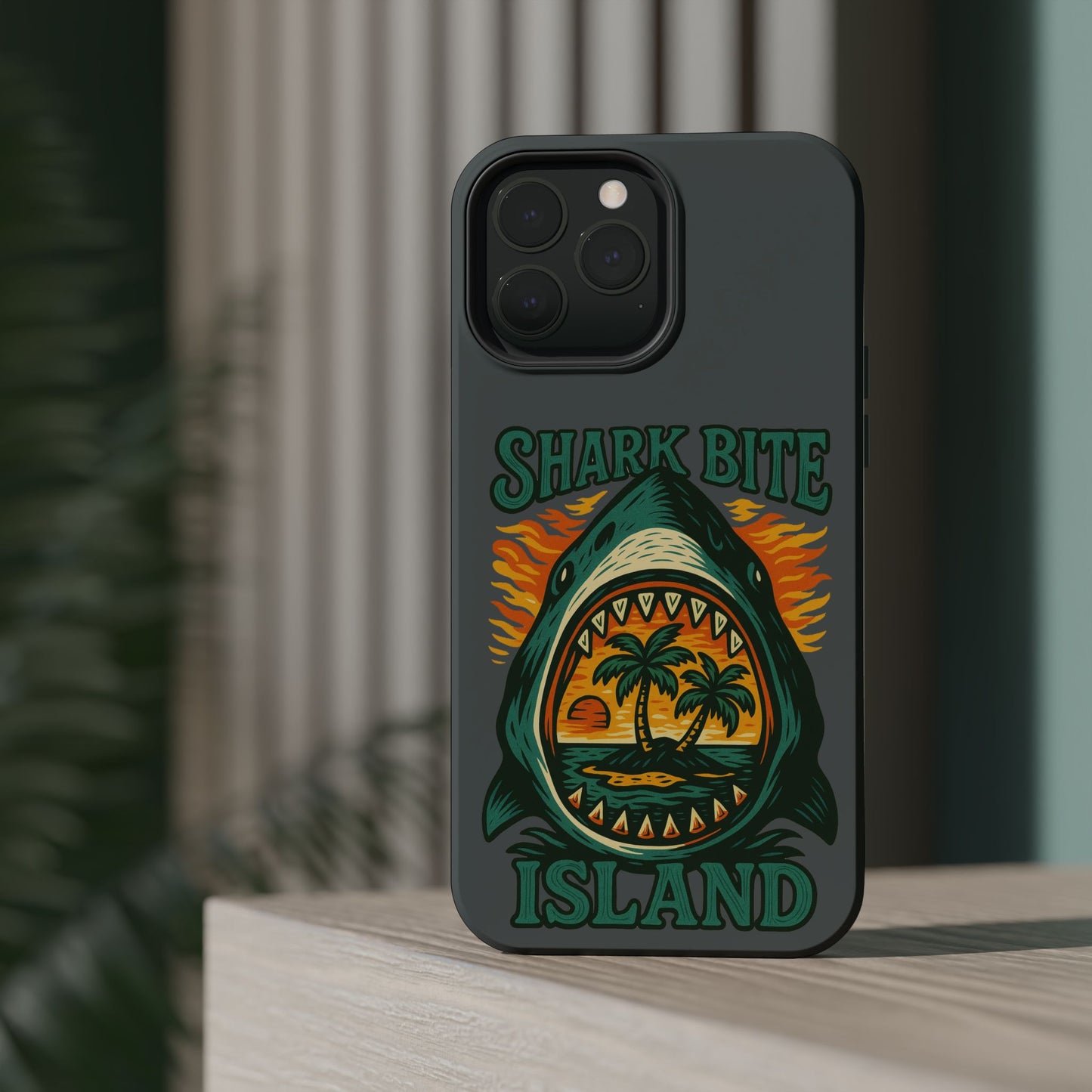 Shark Bite Island Phone Case, Magnetic Tough Case - iPhone