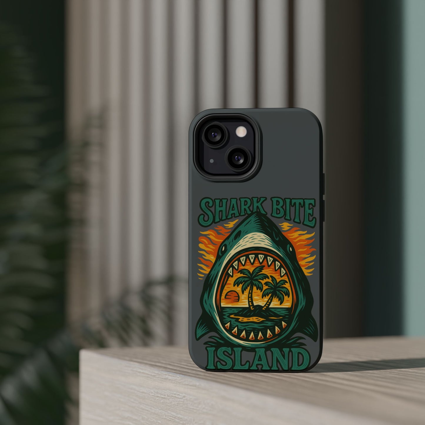 Shark Bite Island Phone Case, Magnetic Tough Case - iPhone