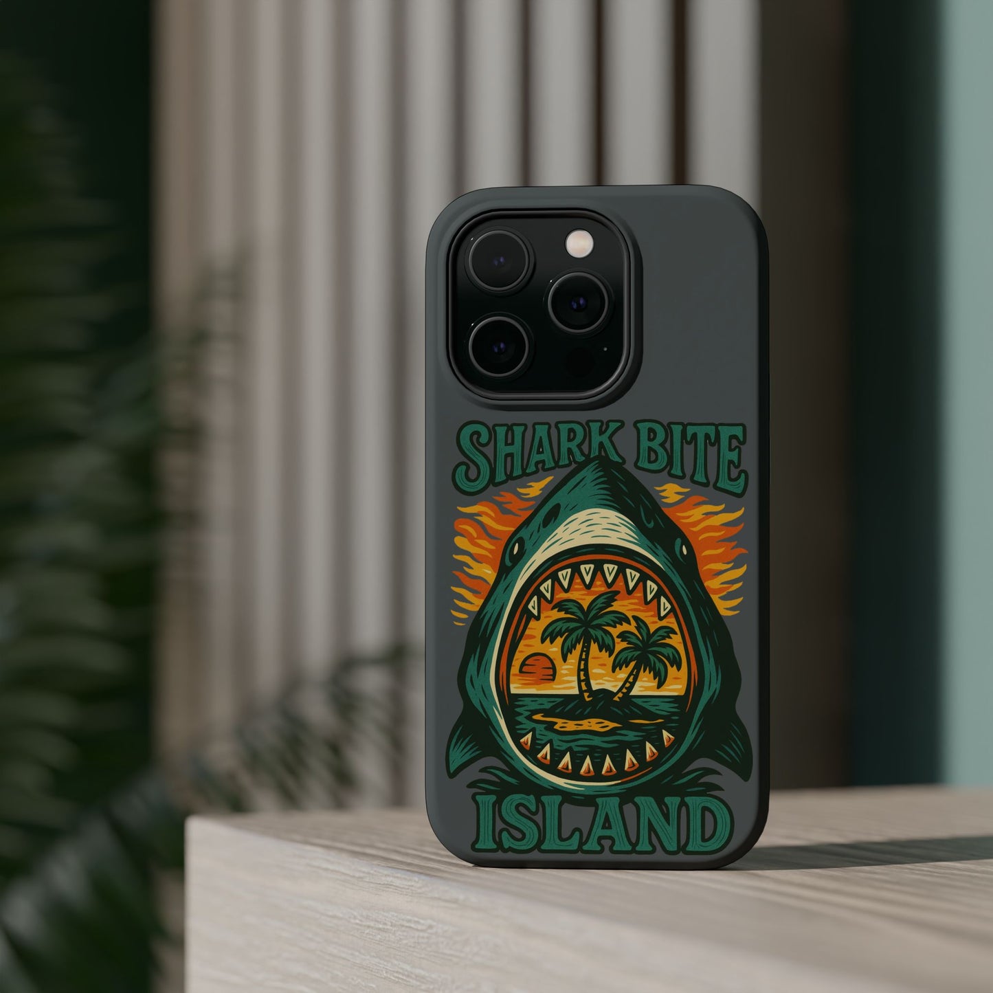 Shark Bite Island Phone Case, Magnetic Tough Case - iPhone
