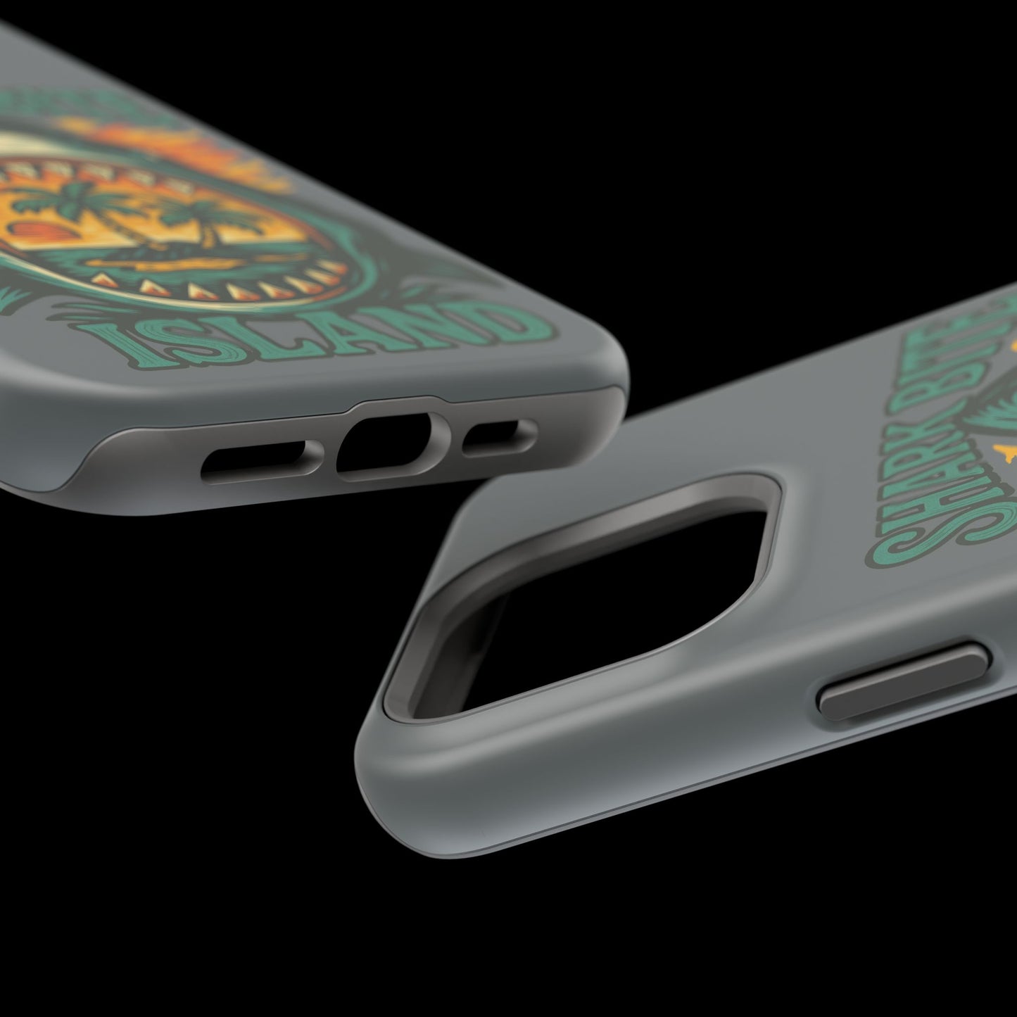 Shark Bite Island Phone Case, Magnetic Tough Case - iPhone