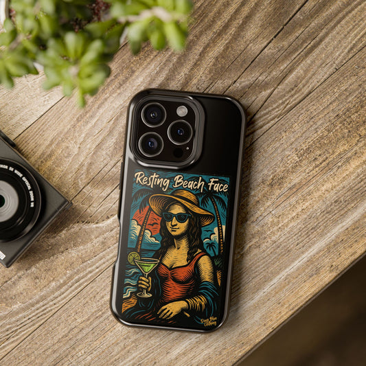 Resting Beach Face Phone Case, Magnetic Tough Case - iPhone