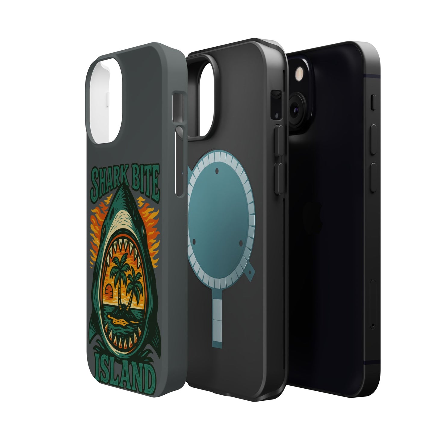 Shark Bite Island Phone Case, Magnetic Tough Case - iPhone