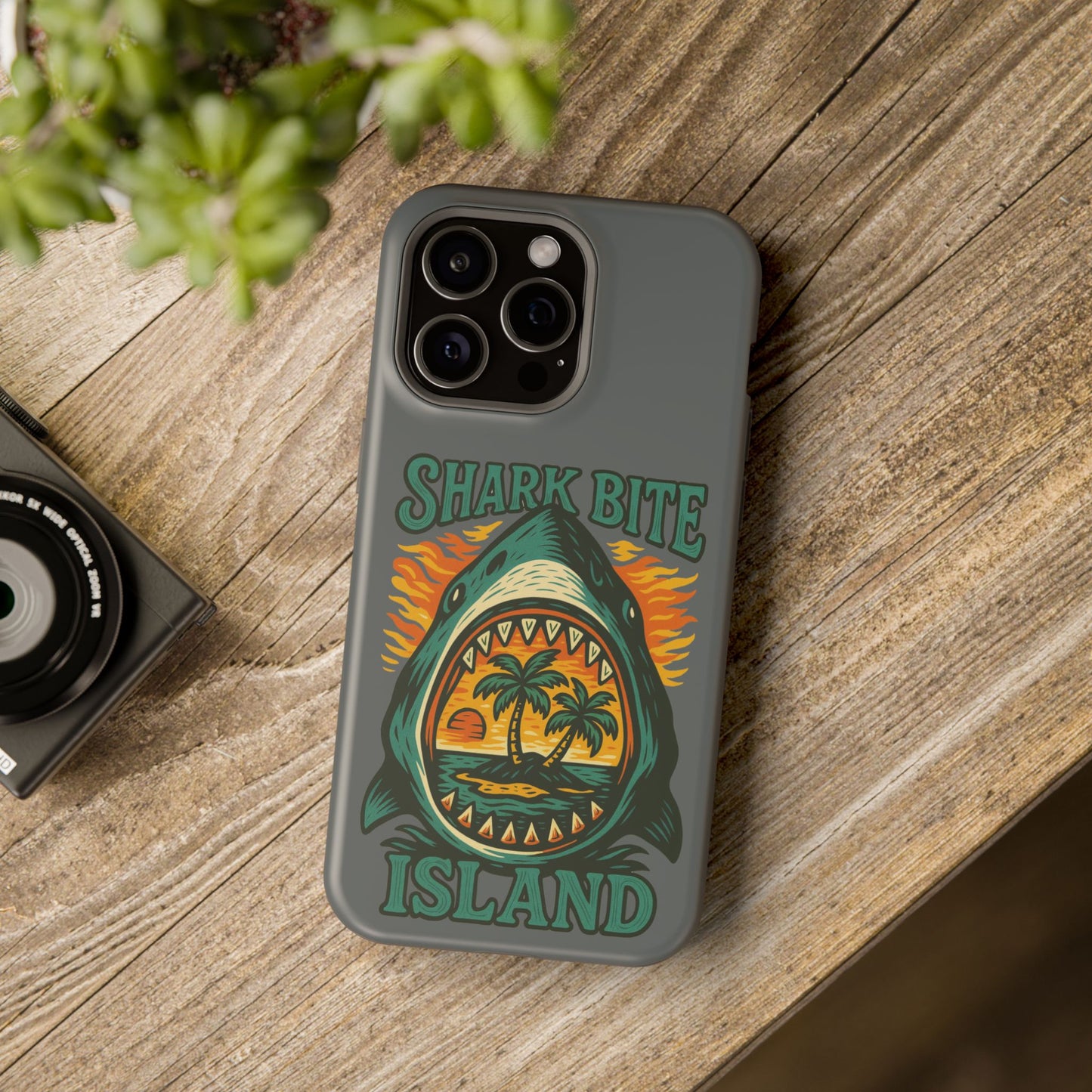 Shark Bite Island Phone Case, Magnetic Tough Case - iPhone