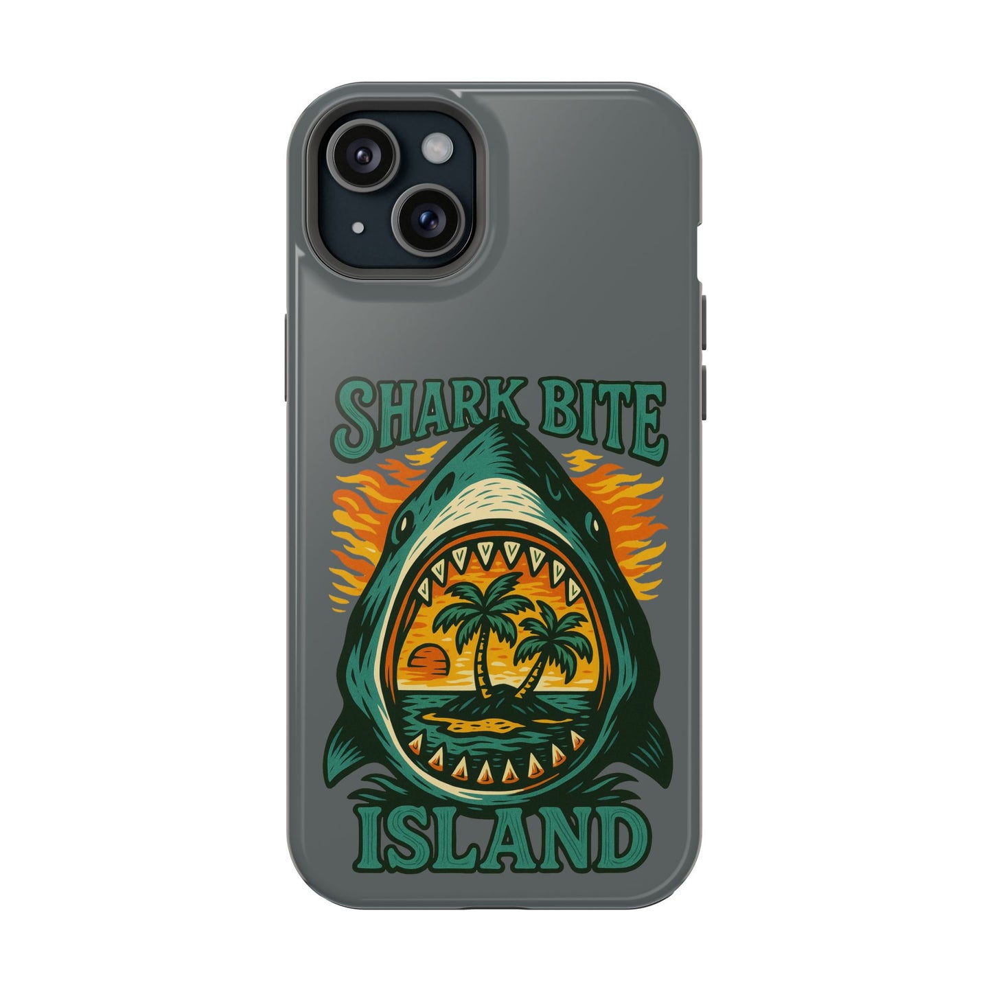 Shark Bite Island Phone Case, Magnetic Tough Case - iPhone