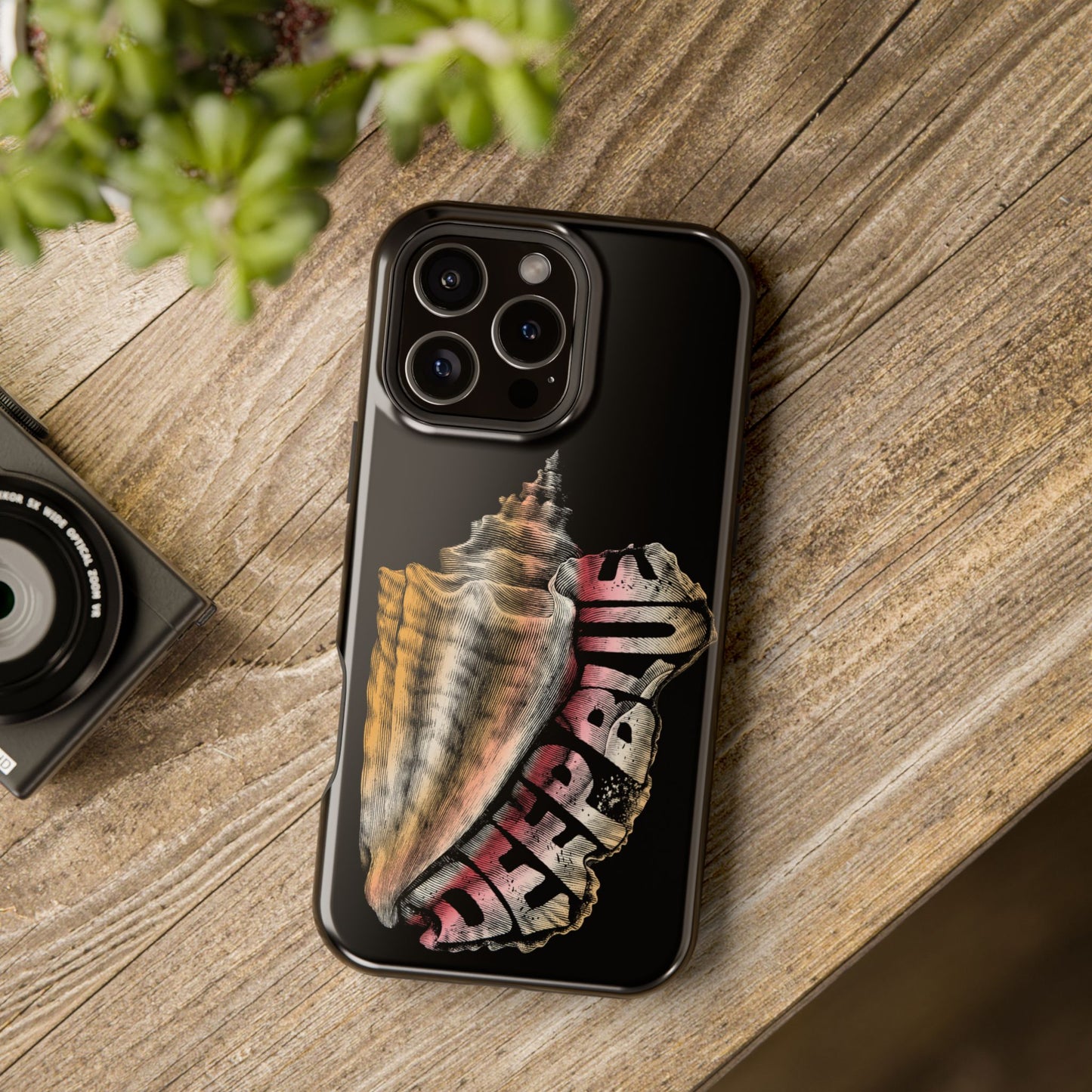 Vintage Conch Phone Case, Magnetic Tough Case - iPhone